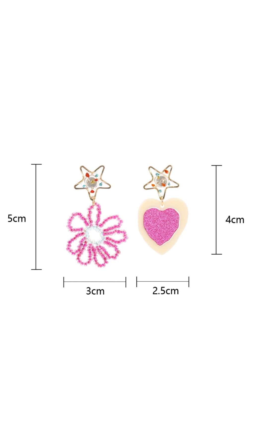 BARBIE ASYMMETRICAL EARRINGS PARTY CHIC