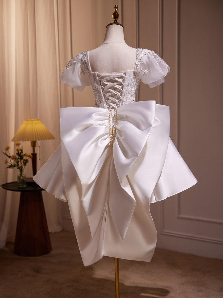 WHITE BEADED COCKTAIL DRESS FOR EVENTS