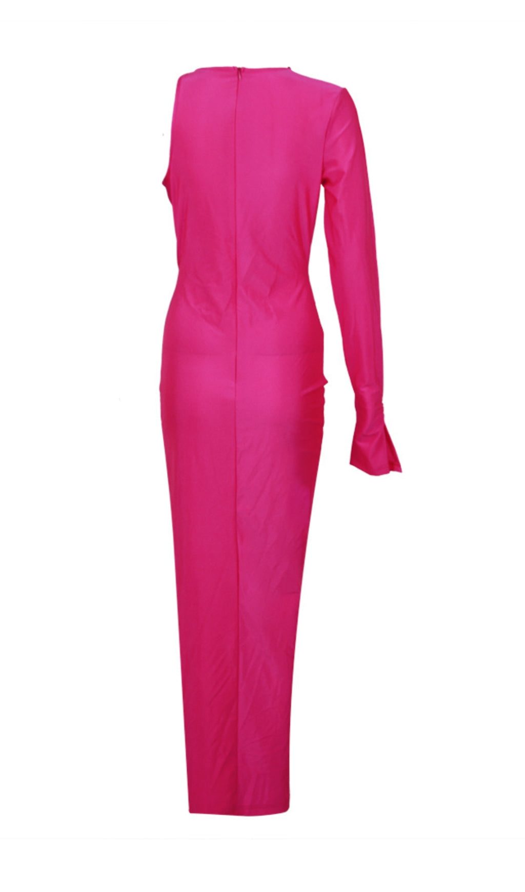 CRYSTAL FLOWER CUTOUT RUCHED COCKTAIL DRESS