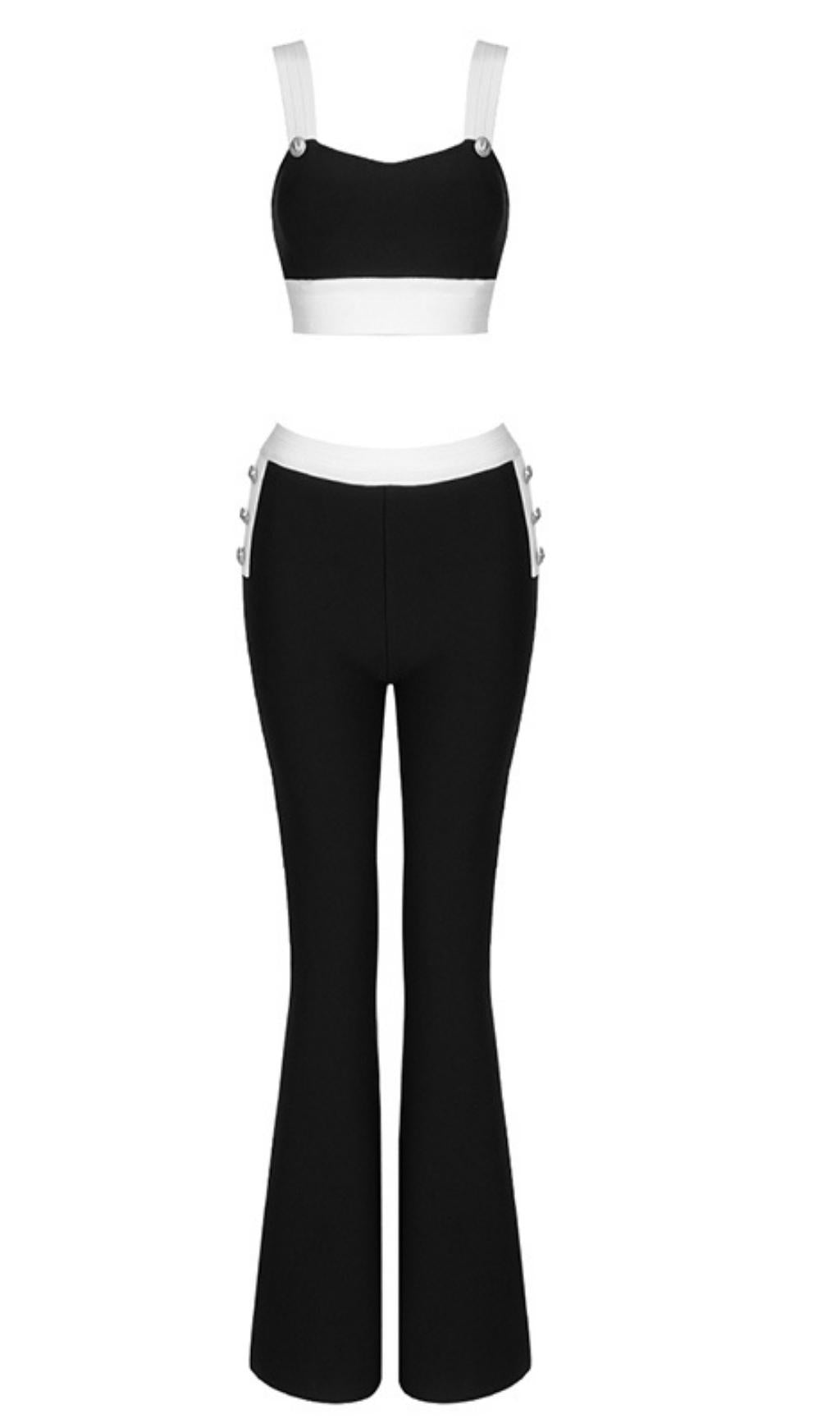 BANDAGE BODYCON SUIT BLACK PARTY NIGHT