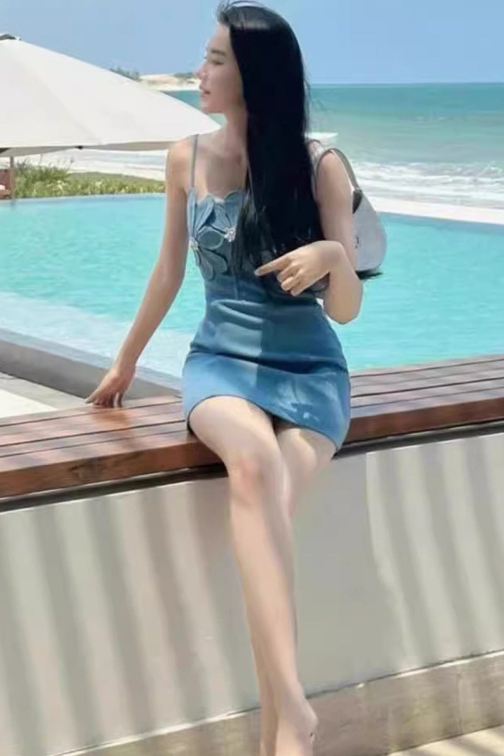 BLUE FLORAL STRAPY MINI DRESS FOR PARTY