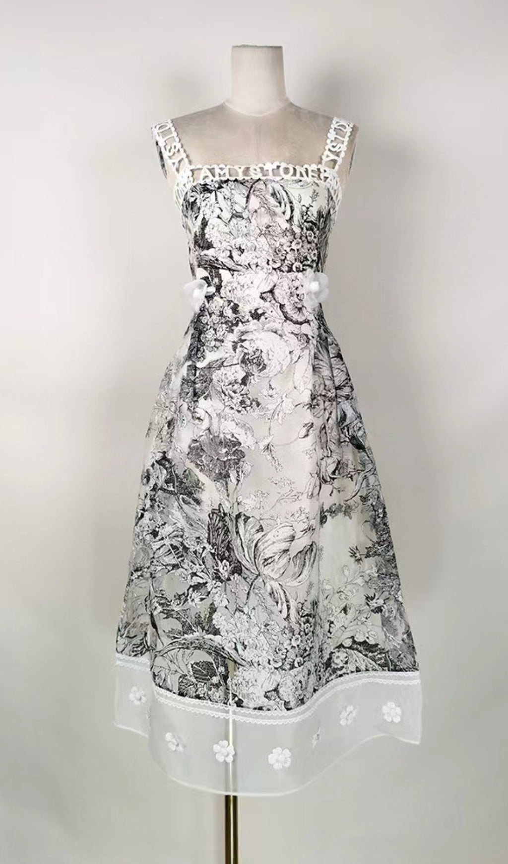 FLORAL STRAPLESS BACKLESS MIDI DRESS FOR PARTY