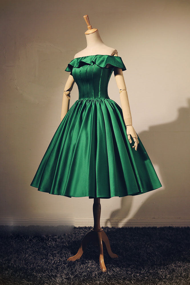 GREEN MINI PROM DRESS – SLEEVELESS A-LINE COCKTAIL