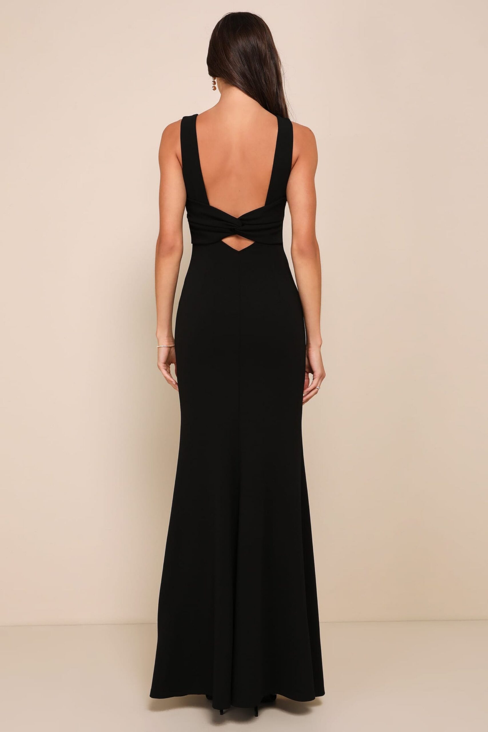 BLACK KNOTTED MERMAID MAXI DRESS FOR EVENING