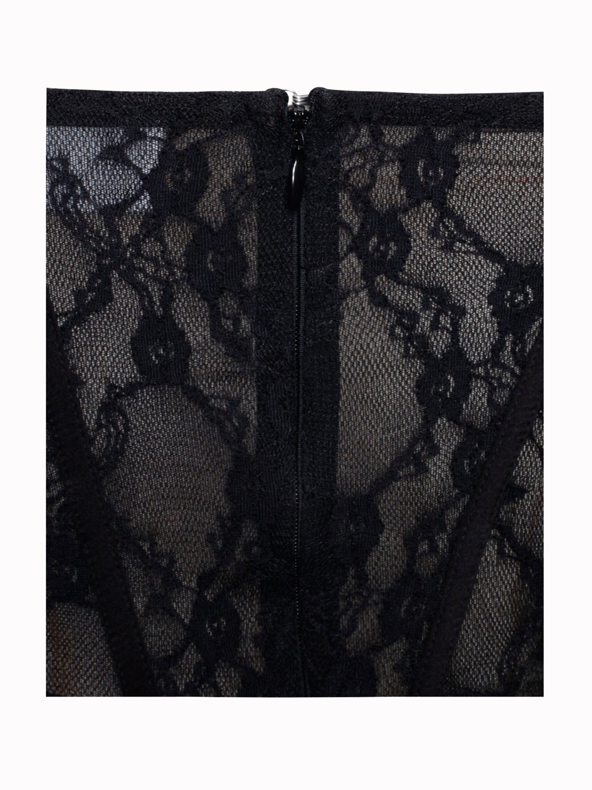 ZENOBIA BLACK LACE STRAPLESS CORSET MAXI DRESS