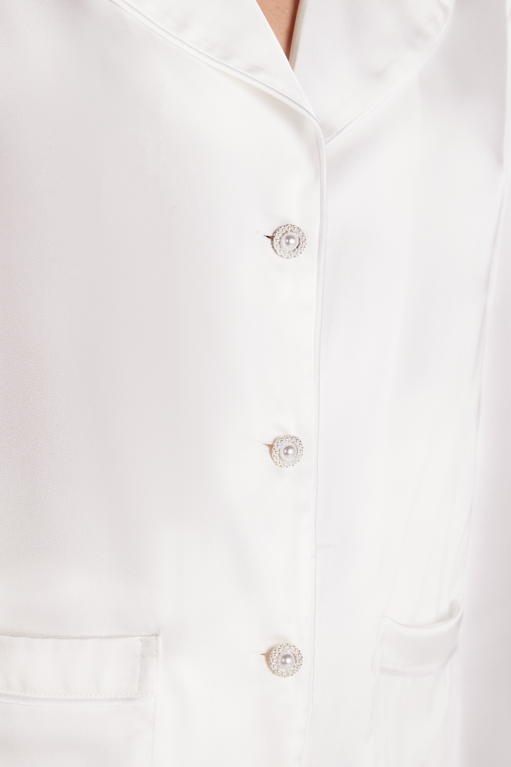 DARCIE WHITE SATIN PAJAMAS FOR SLEEPWEAR