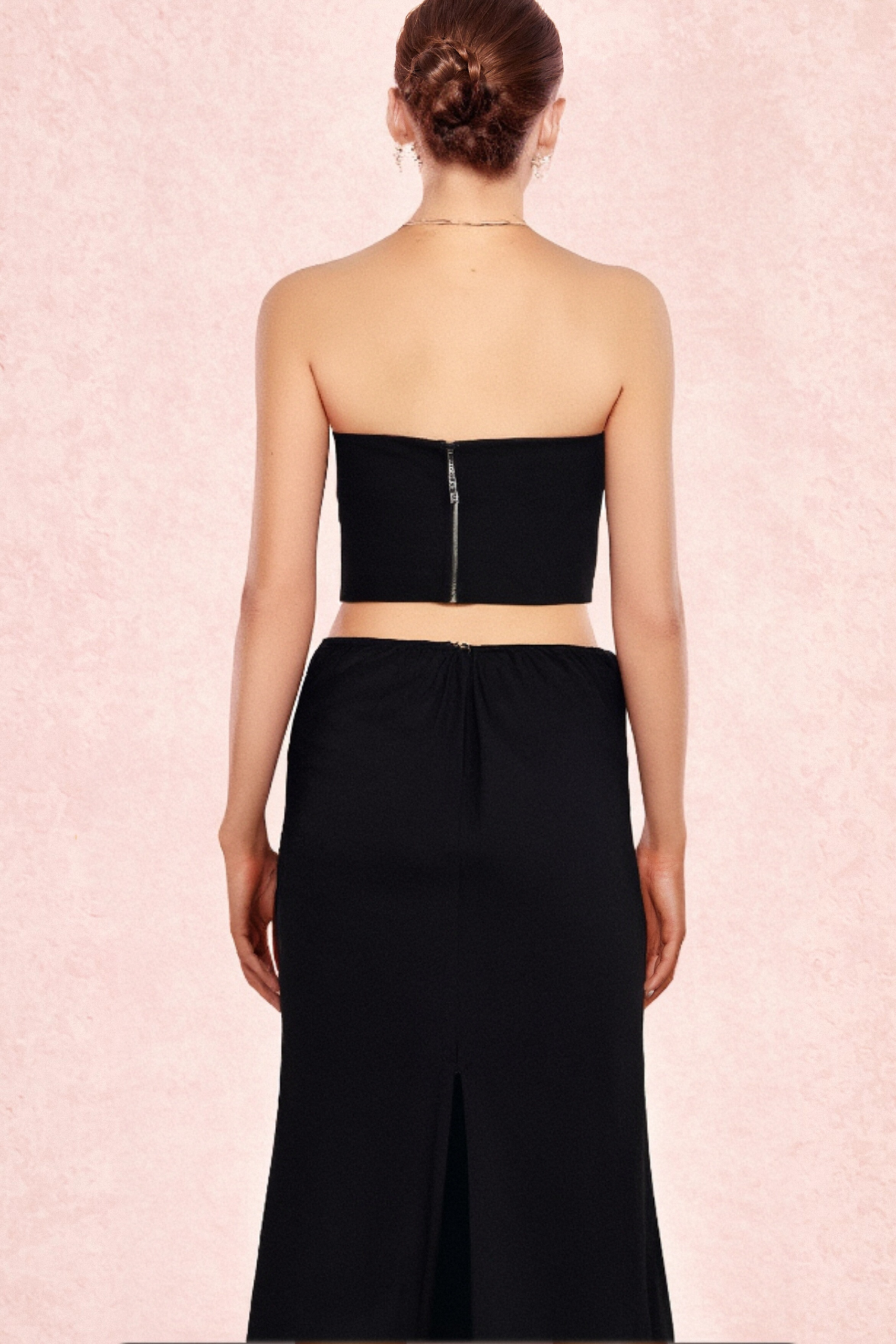 3D FLOWER SET - BLACK EMBELLISHED EVENING OUTFIT