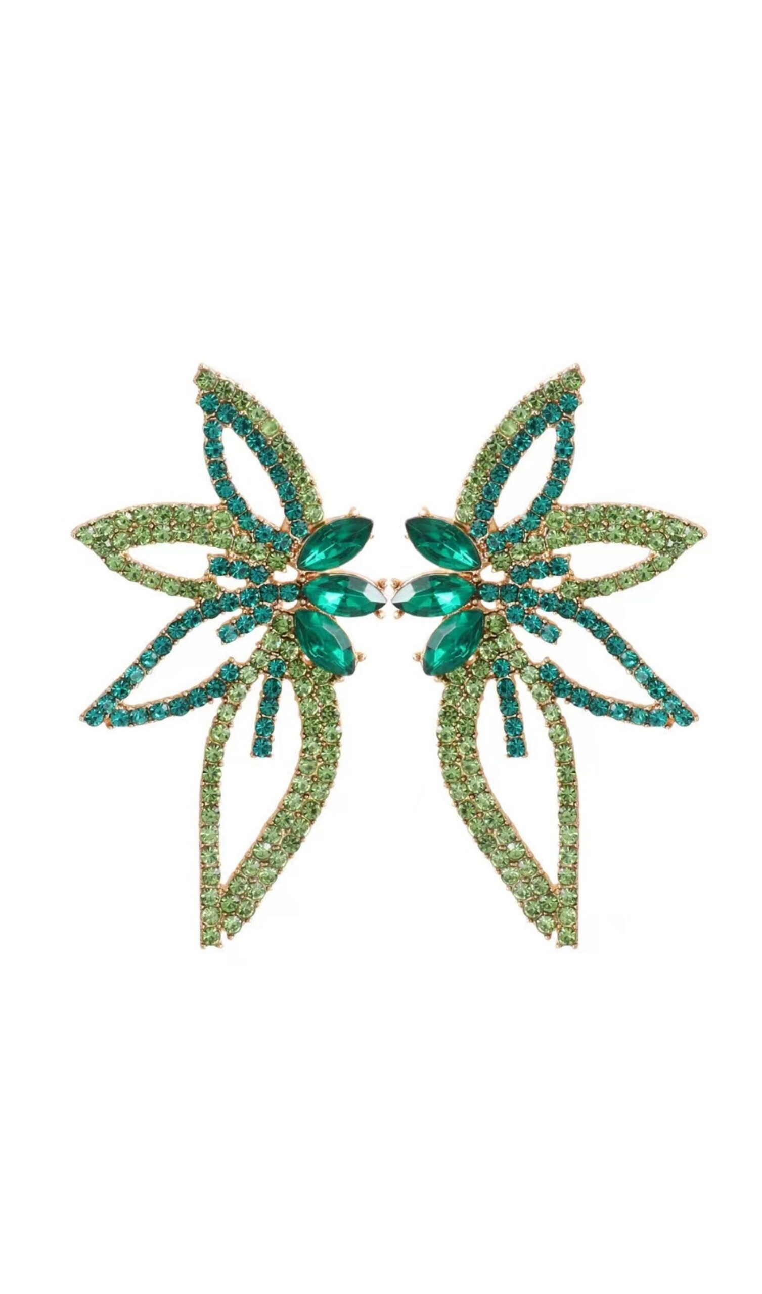 5_96d904cd-31a5-46b9-9ea5-5ef226000fd2 GREEN CRYSTAL FLOWER DROP EARRINGS FOR WEDDING