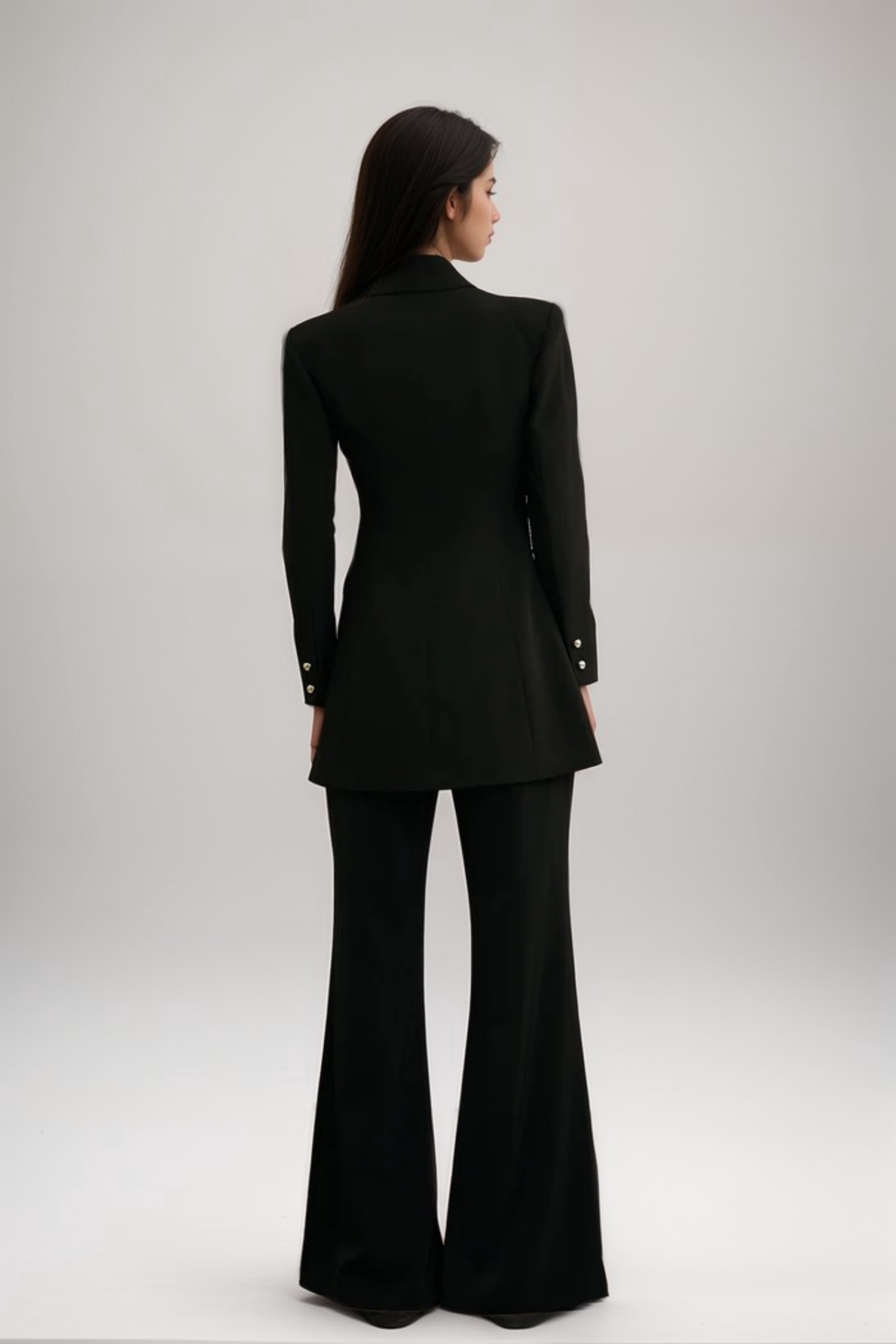 JUSTINE BLACK BOWKNOT CUTOUT BLAZER