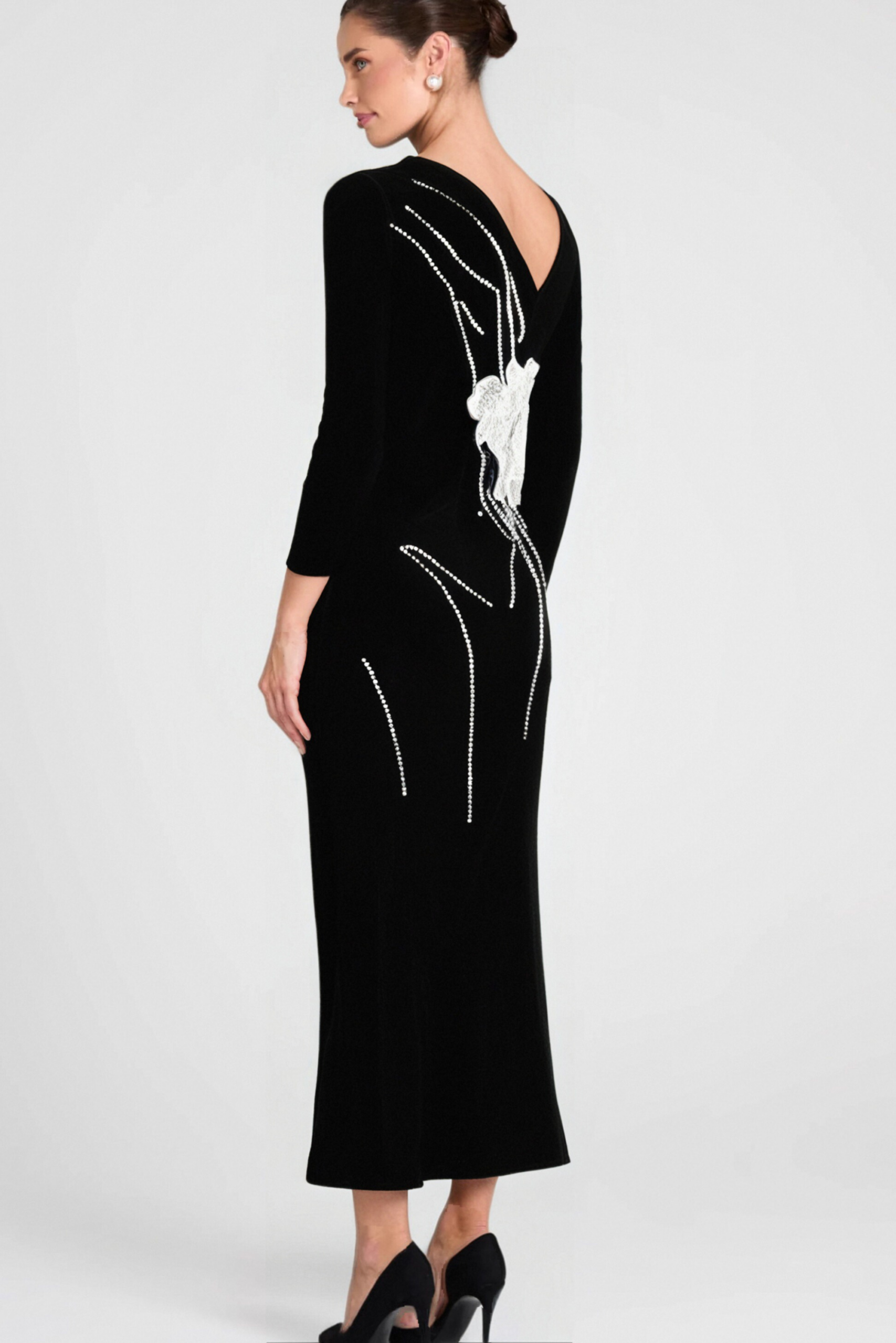 CALISTA OLIVE ONE SHOULDER VELVET MAXI DRESS