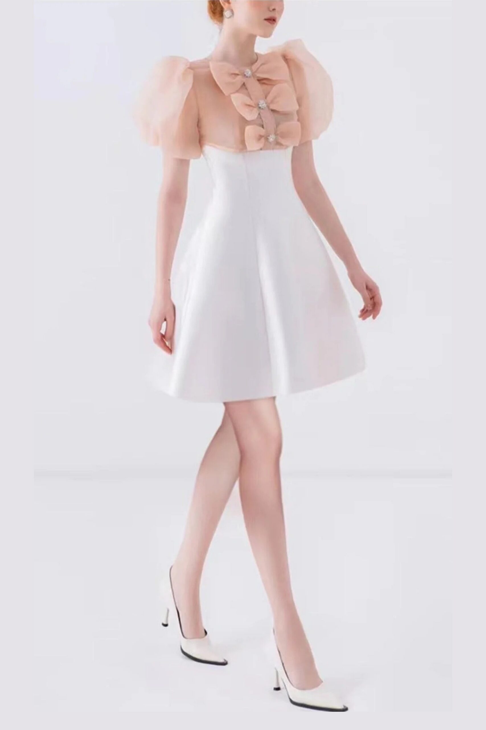 5_abb5792f-1232-4429-b108-29dcd511b47f GAUZE BOW PUFF SLEEVE WHITE MINI DRESS
