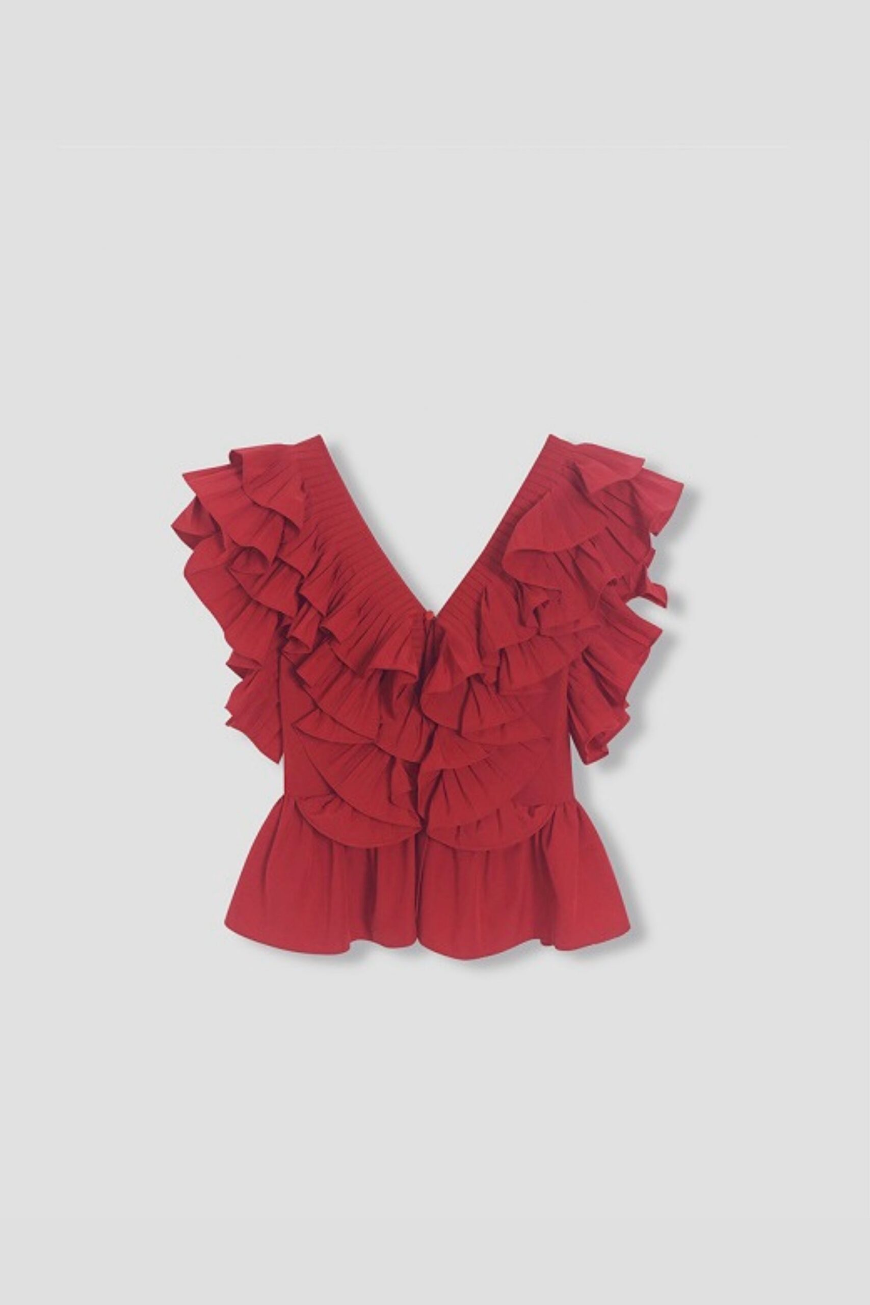 RUFFLE SLEEVELESS TOP RED DATE NIGHT