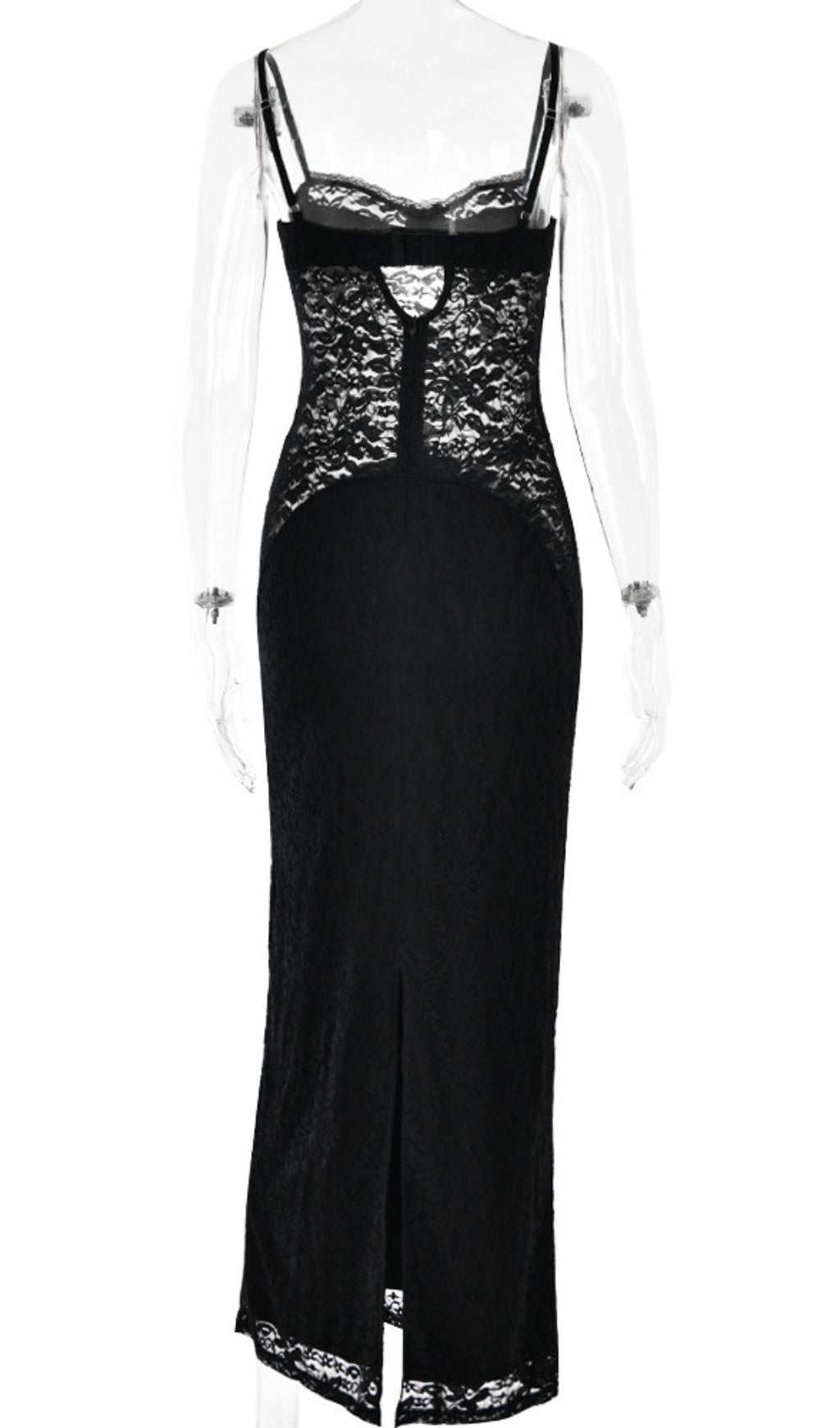 SPAGHETTI LACE MAXI DRESS FOR WEDDING GUEST