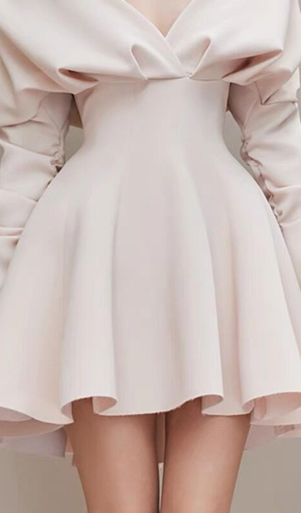 V-NECK A-LINE SUSPENDER DRESS FOR WEDDING