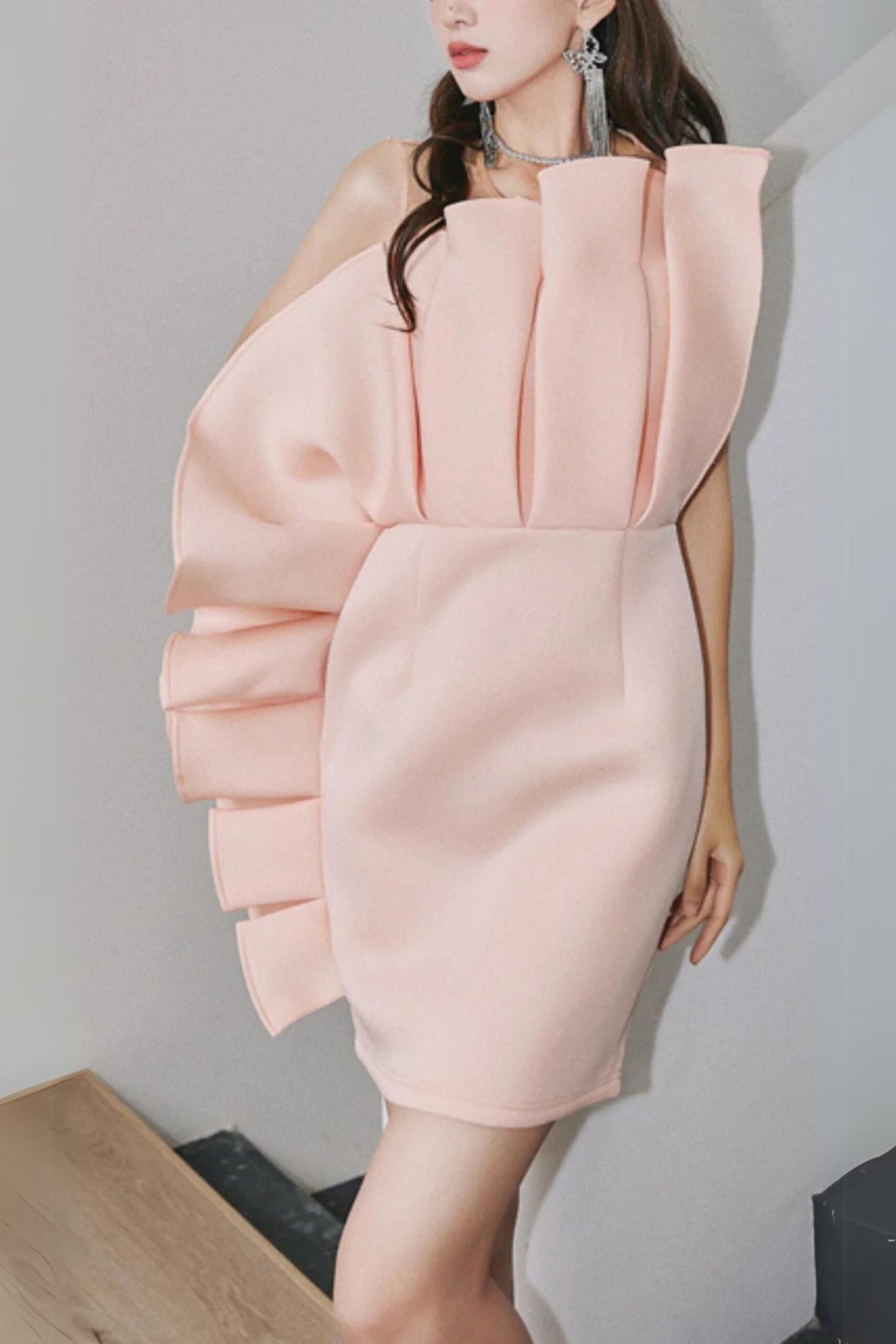 5_ec116b7e-331d-439f-a31a-553a5be6b5ff RUFFLED PINK MINI DRESS FOR PARTY