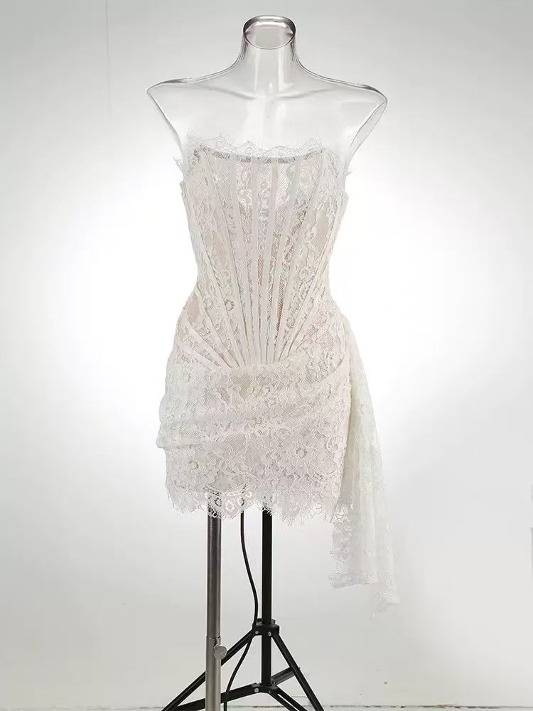 ANGEL CORSET DRAPED MINI DRESS FOR PARTY