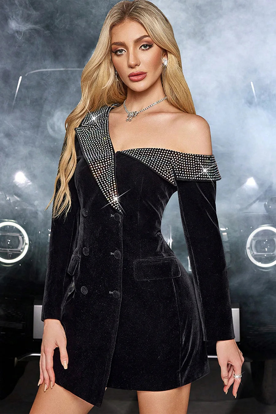 CORDELIA OFF-SHOULDER BLAZER DRESS FOR EVENTS