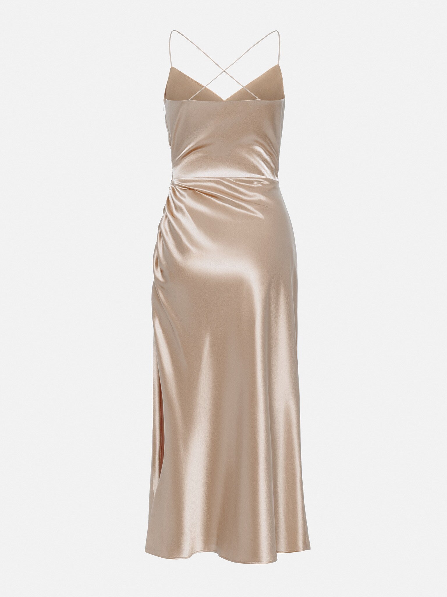 DRAPED WRAP MIDI DRESS FOR EVENING