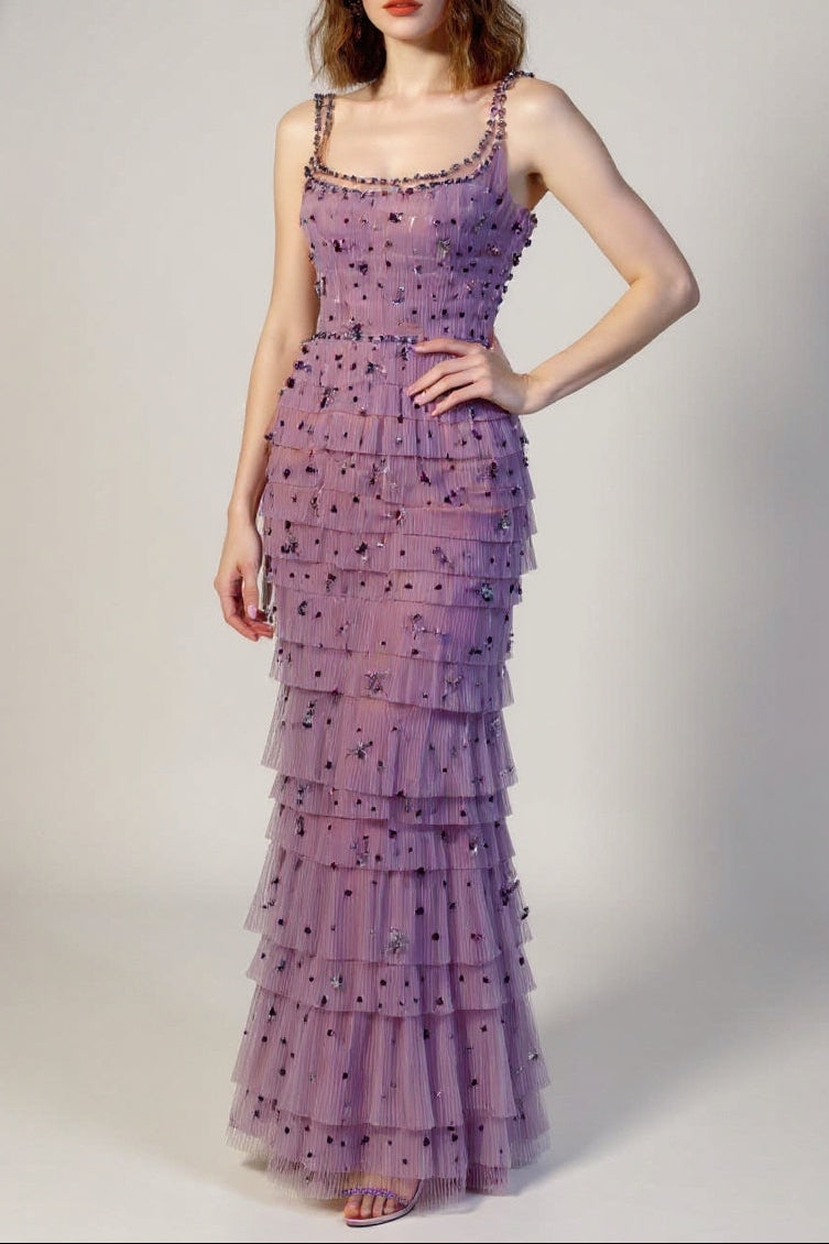 ARWA EMBELLISHED PURPLE MAXI DRESS FOR EVENTS