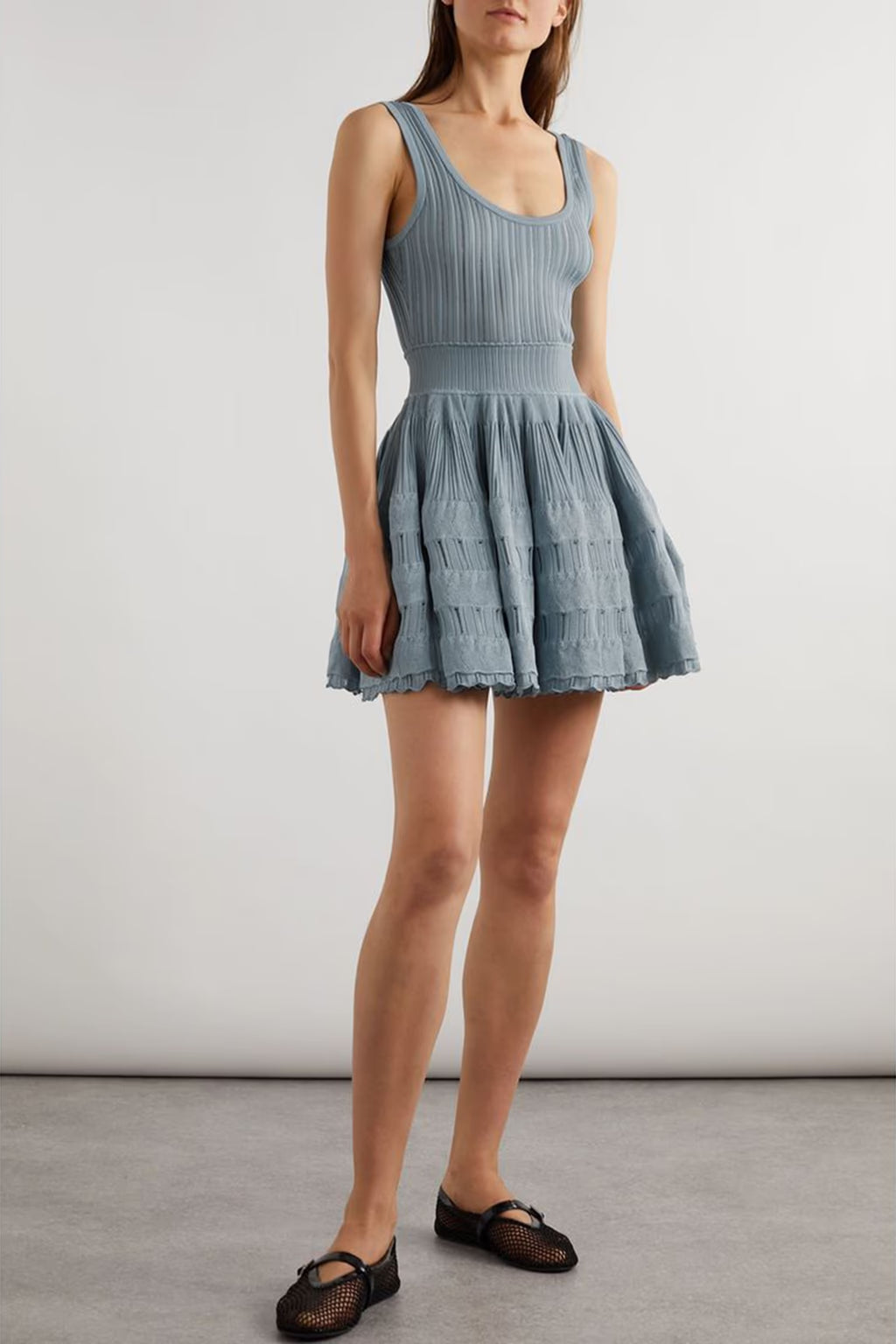602b96e3-bfe5-4d15-b6f5-a33baf876b75 RIBBED POINTELLE KNIT MINI DRESS FOR WORK