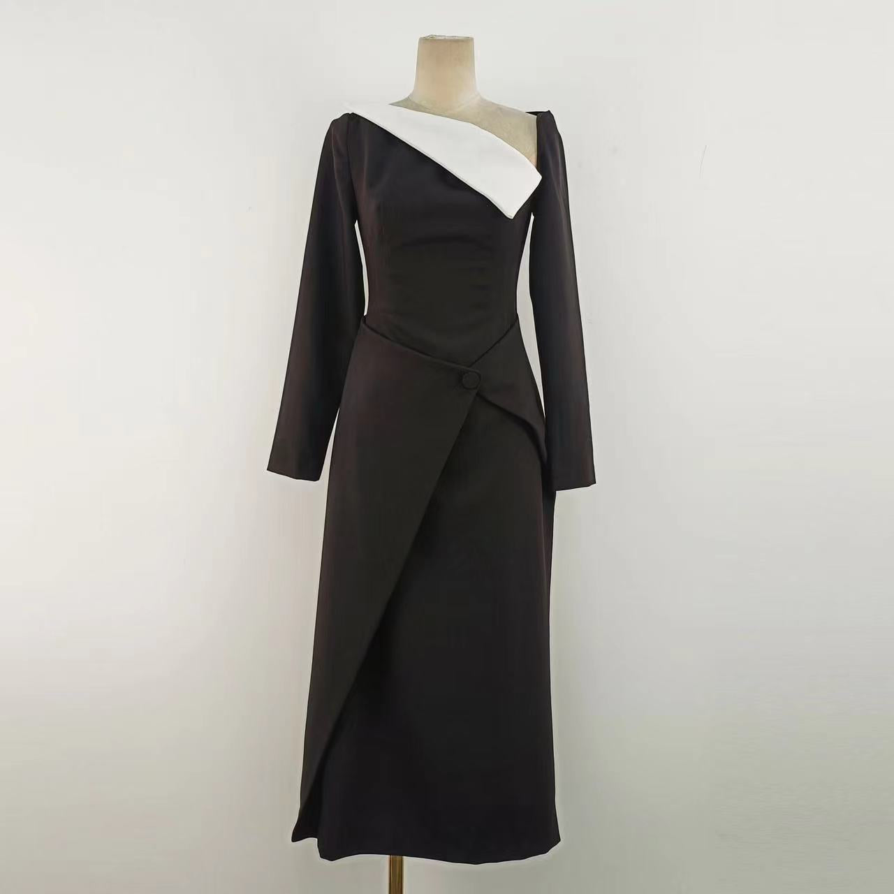 WENDY ASYMMETRIC SHEATH MIDI DRESS FOR COCKTAIL