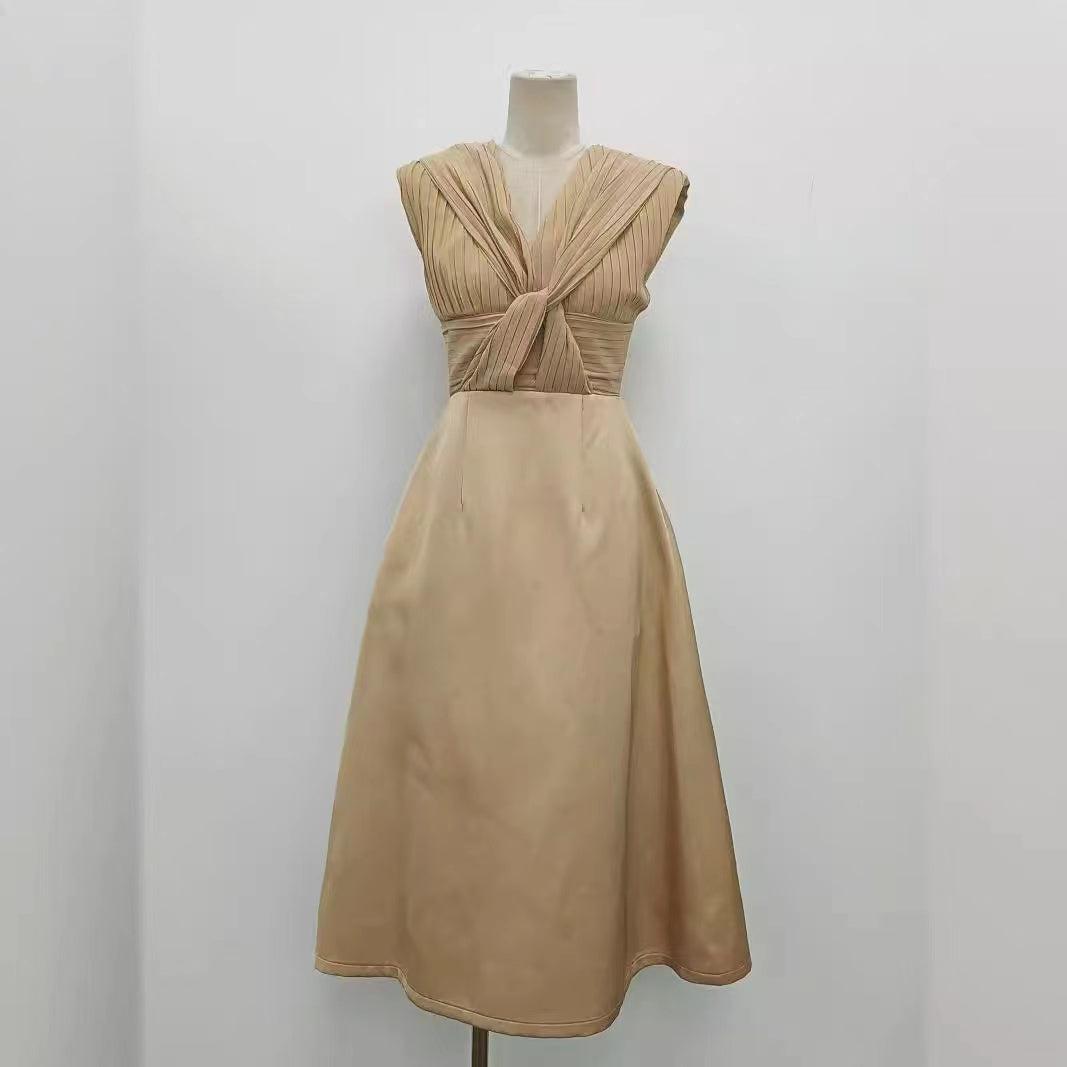 FOXY A-LINE TWISTED MIDI DRESS