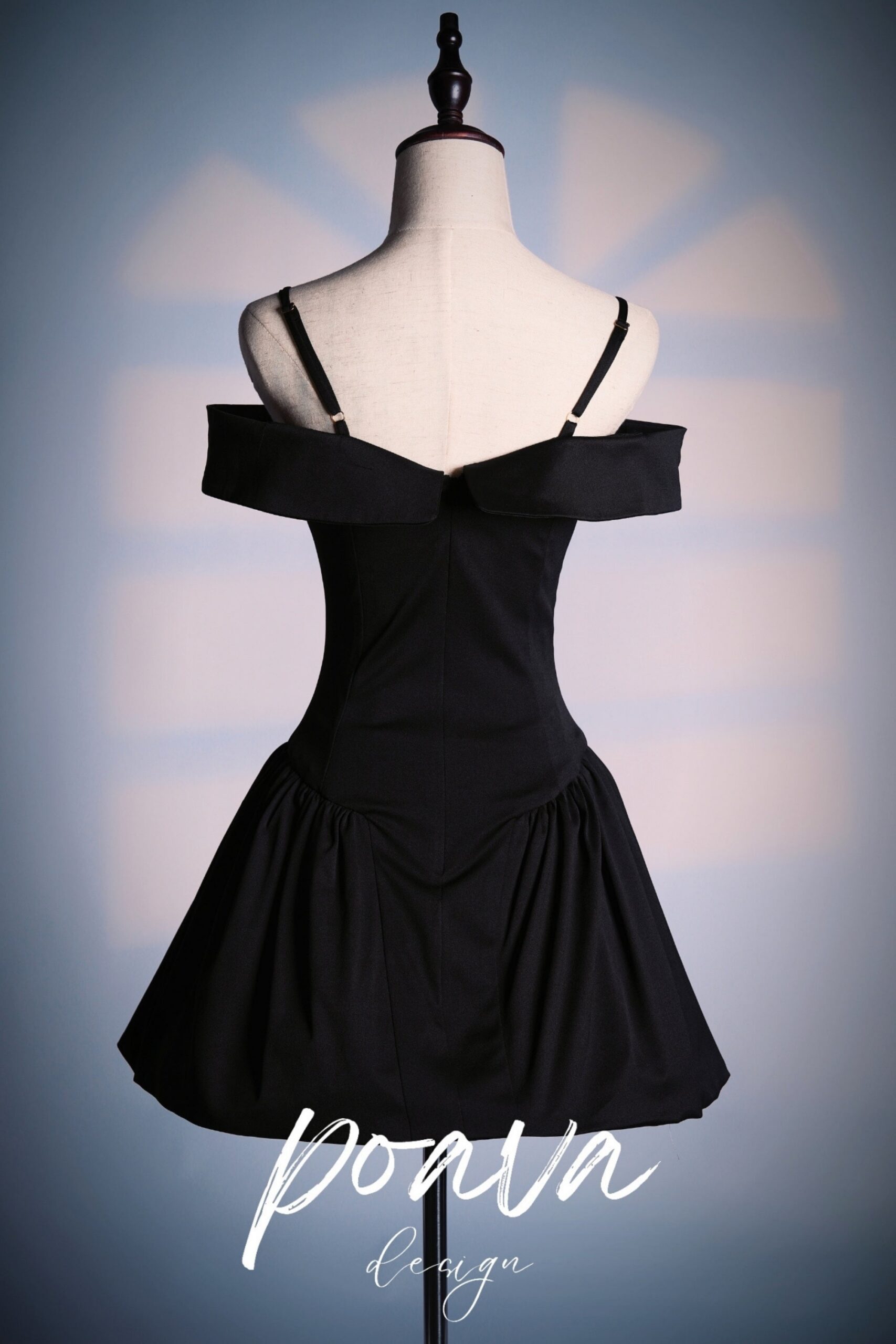BLACK OFF-SHOULDER MINI DRESS FOR PARTY