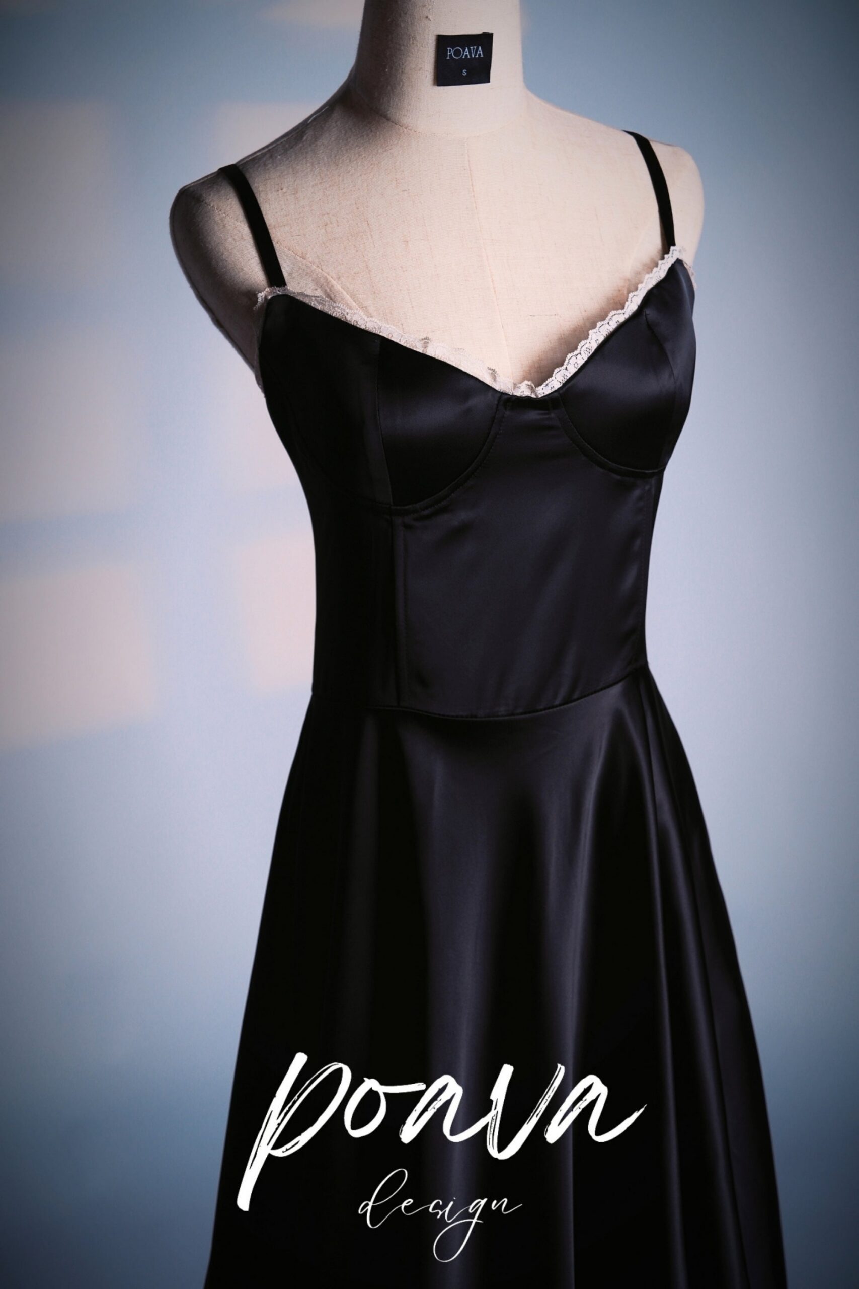 BLACK TULLE MIDI DRESS FOR EVENING PARTY