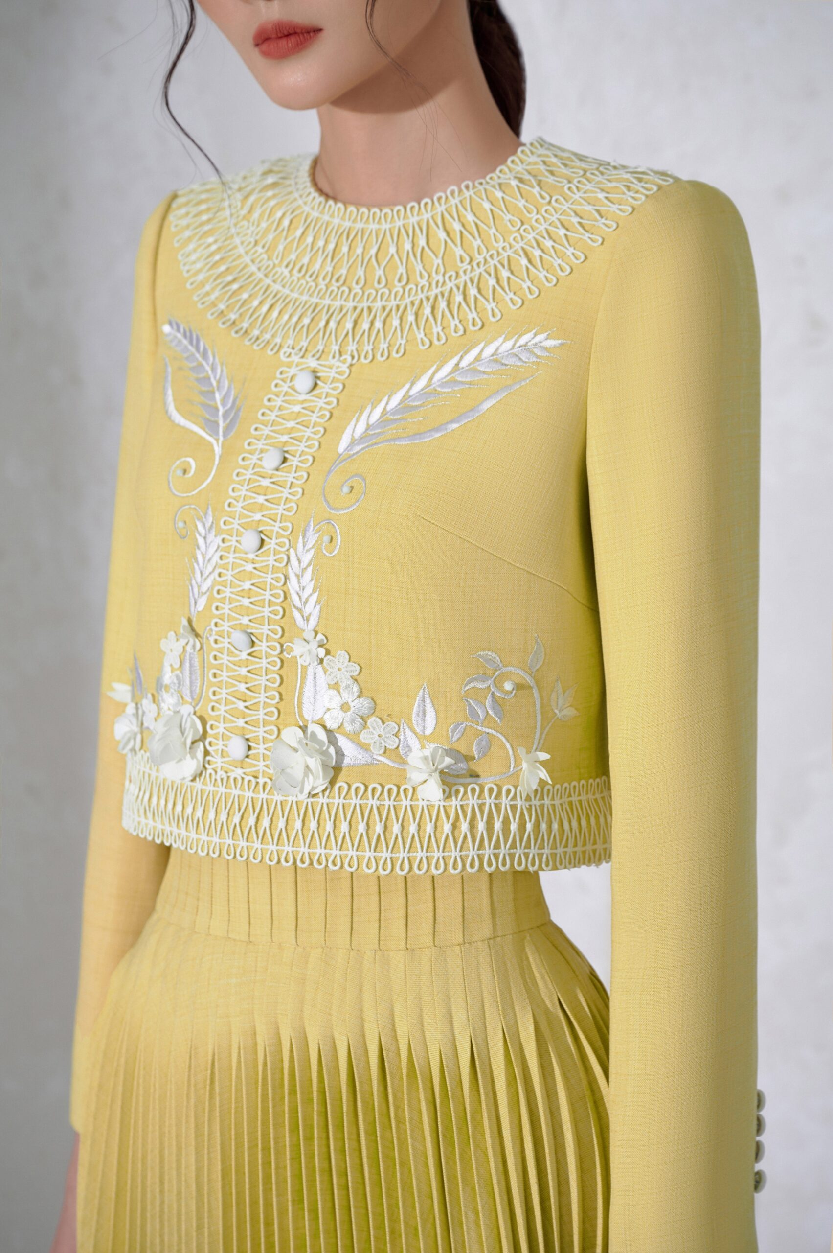631893202d6f53775843d87b_UntitledCapture331112 YELLOW DRAPED TOP & PLEAT SKIRT SET FOR EVENTS