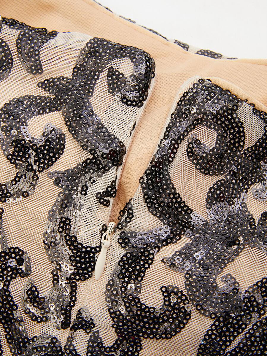 BOLD SEQUIN SPAGHETTI MAXI DRESS FOR EVENING