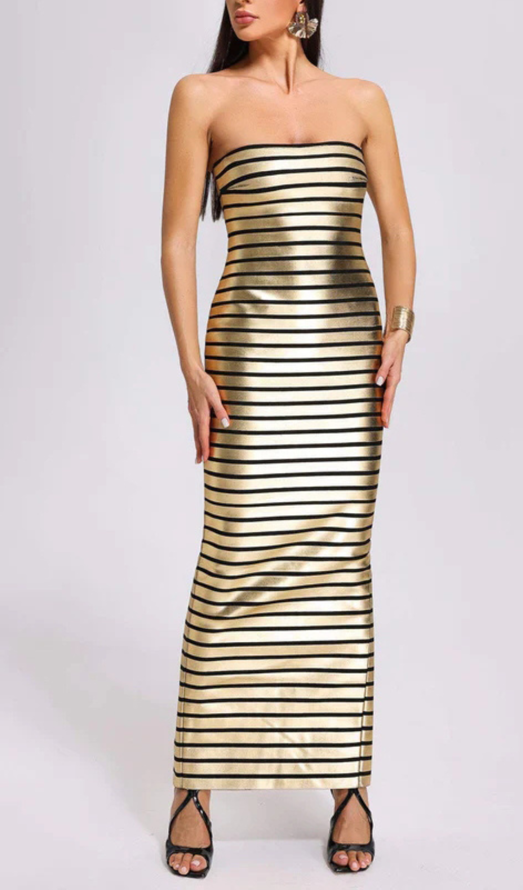 64_4e93456d-5233-49d2-a747-7091abc8a9ce STRAPLESS METALLIC STRIPE MAXI DRESS, EVENING PARTY