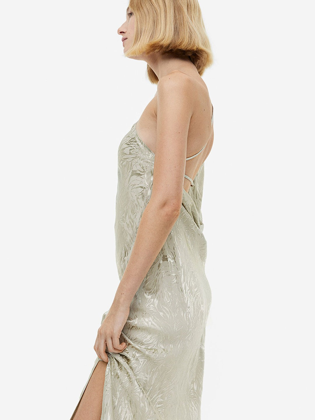 JACQUARD ONE-SHOULDER COCKTAIL DRESS