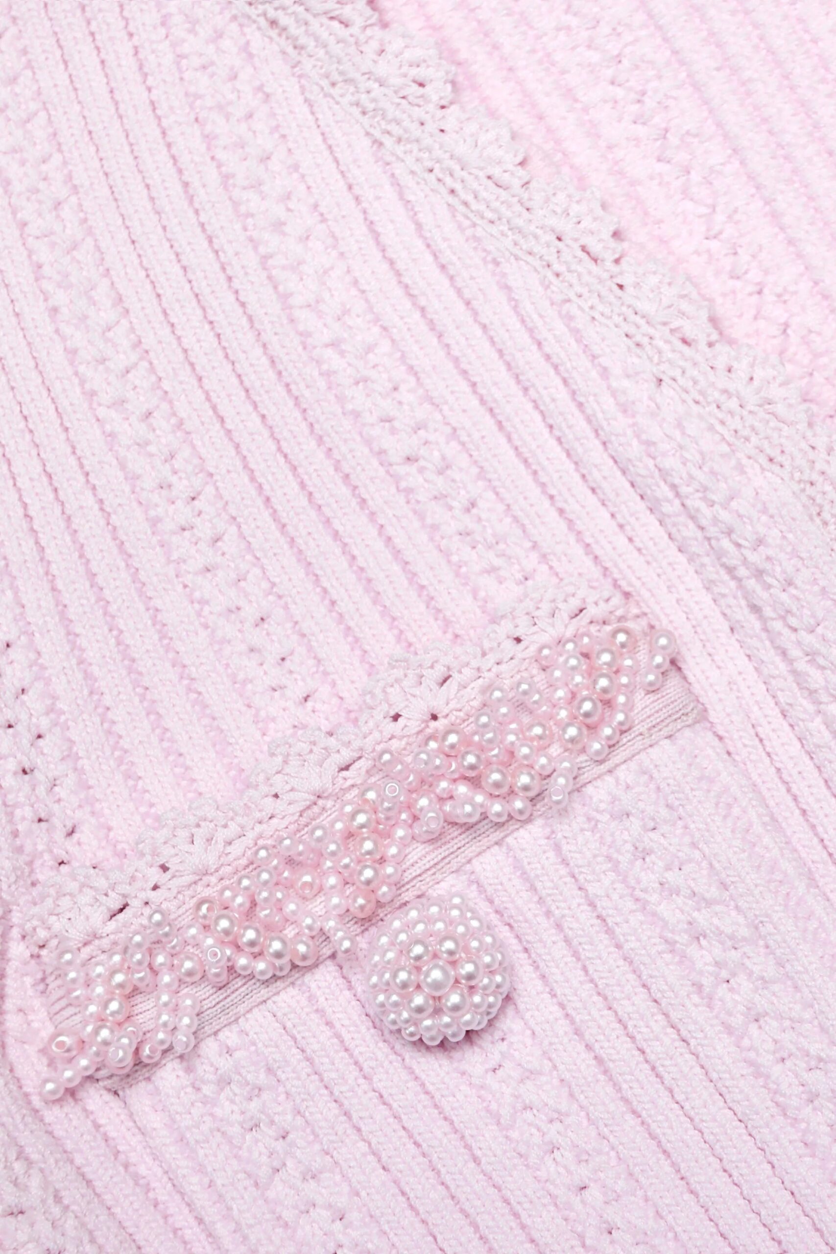 XYLIA PINK PEARL V-NECK KNIT MINI DRESS