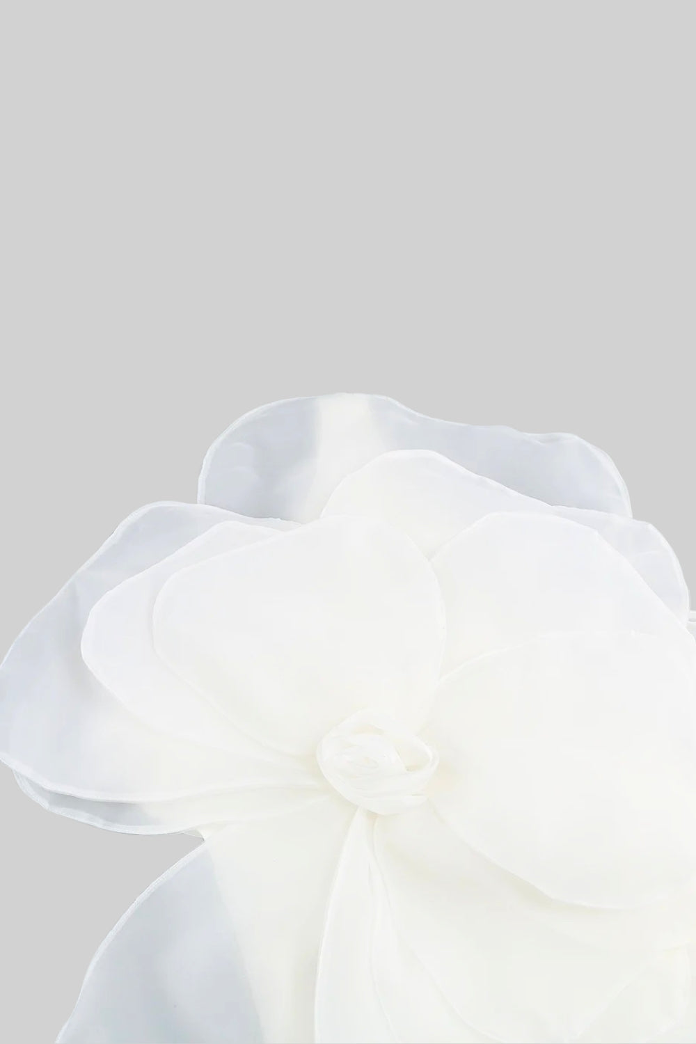 3D ORGANZA FLORAL MINI DRESS - WHITE WEDDING