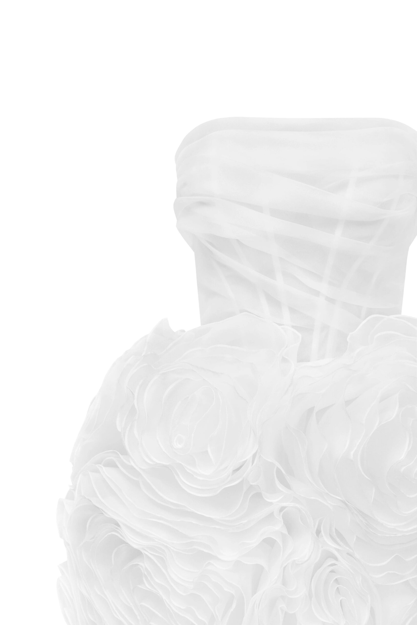 GEORGIA APPLIQUÉD ORGANZA WHITE MINI DRESS FOR WEDDING