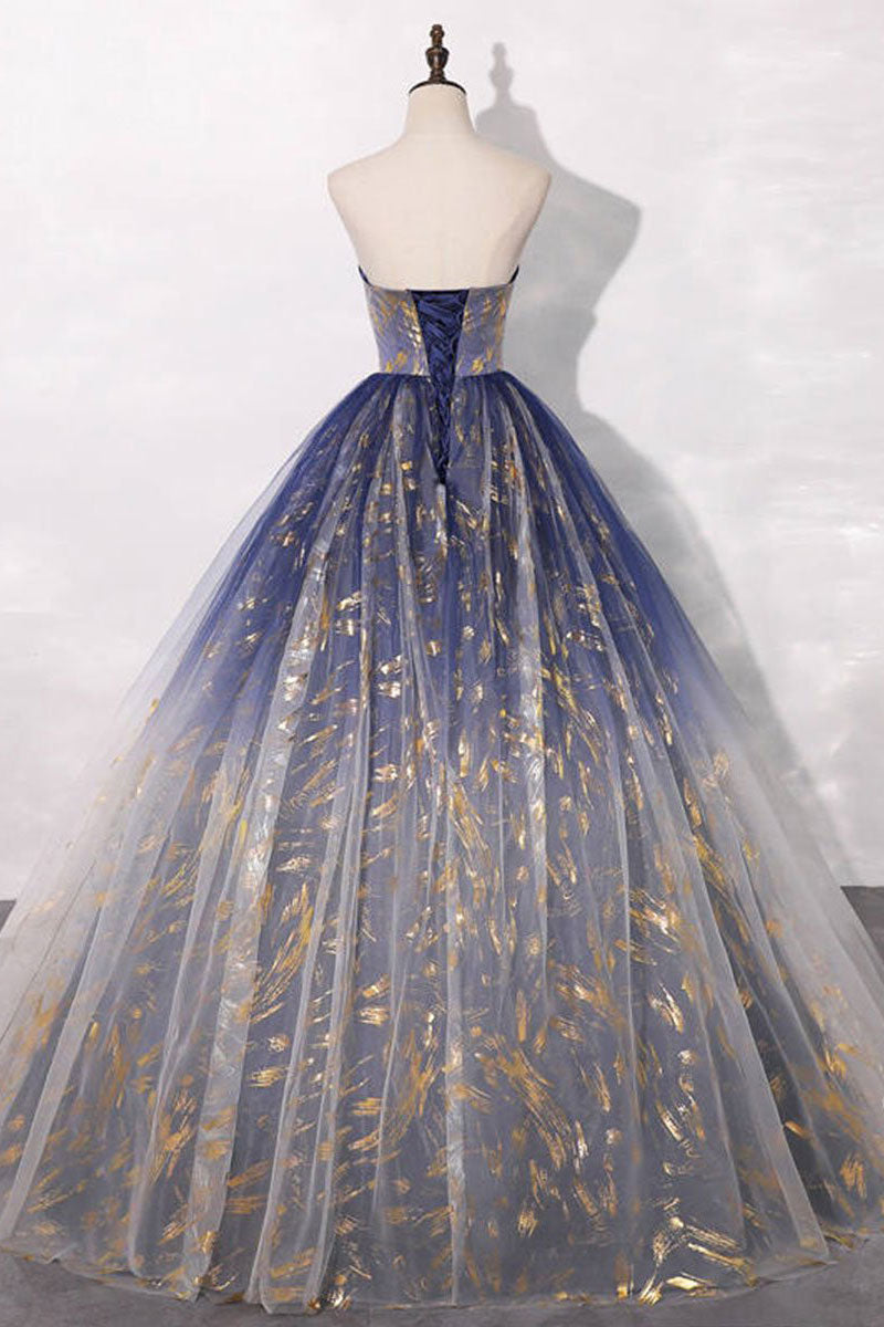 TULLE LACE A-LINE PROM MAXI DRESS