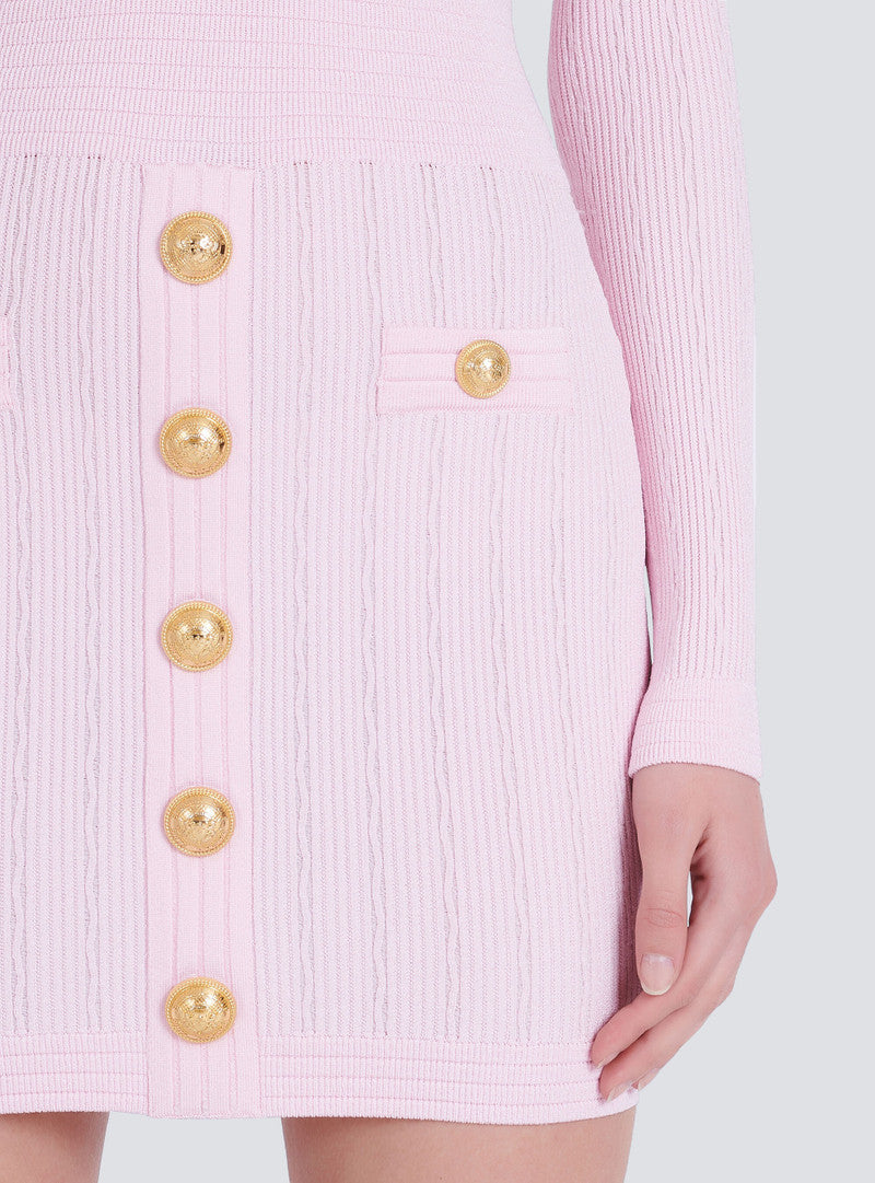 VICKY V-NECK RIBBED MINI DRESS IN PINK
