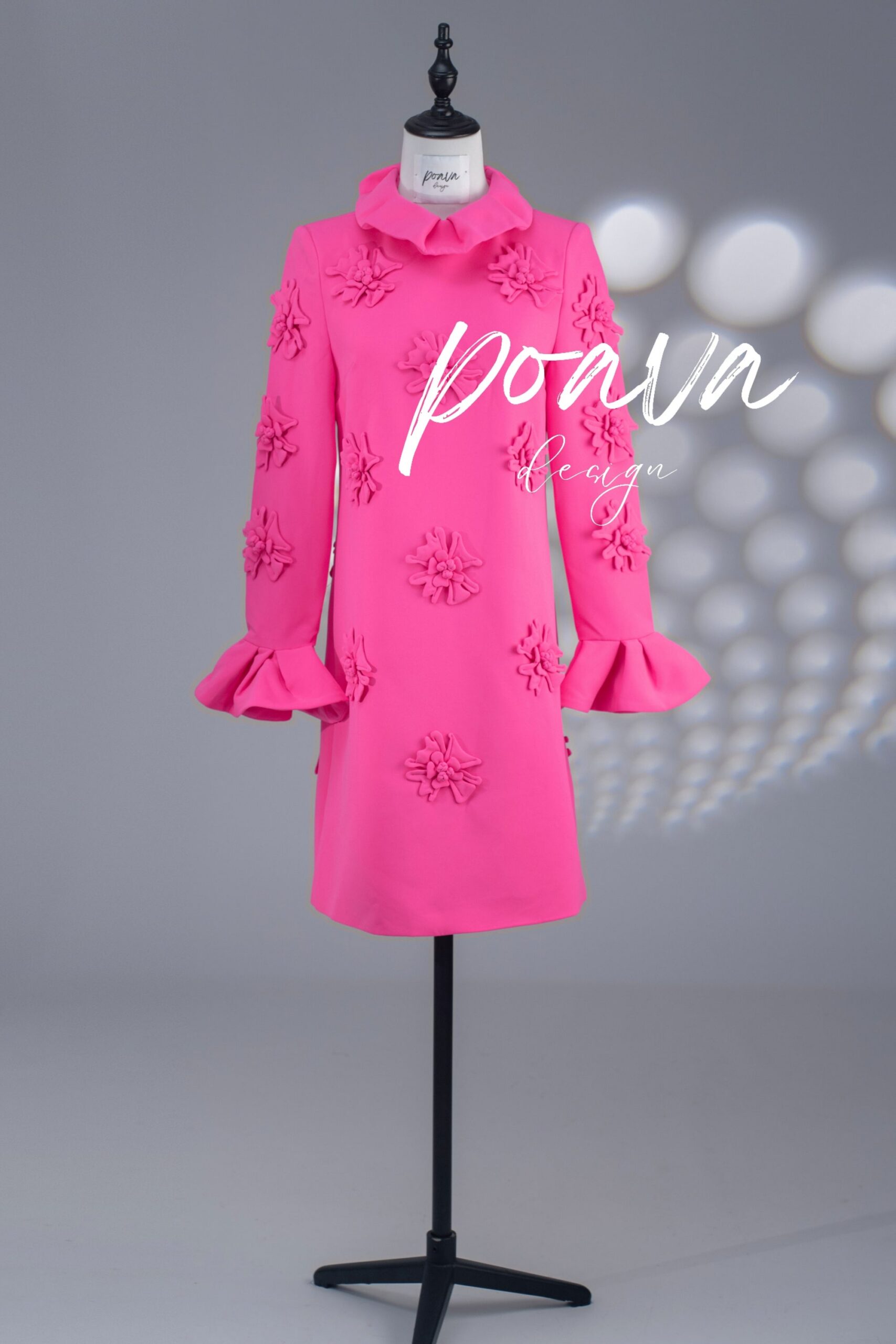 LORELAI PINK JACQUARD FLORAL MINI DRESS
