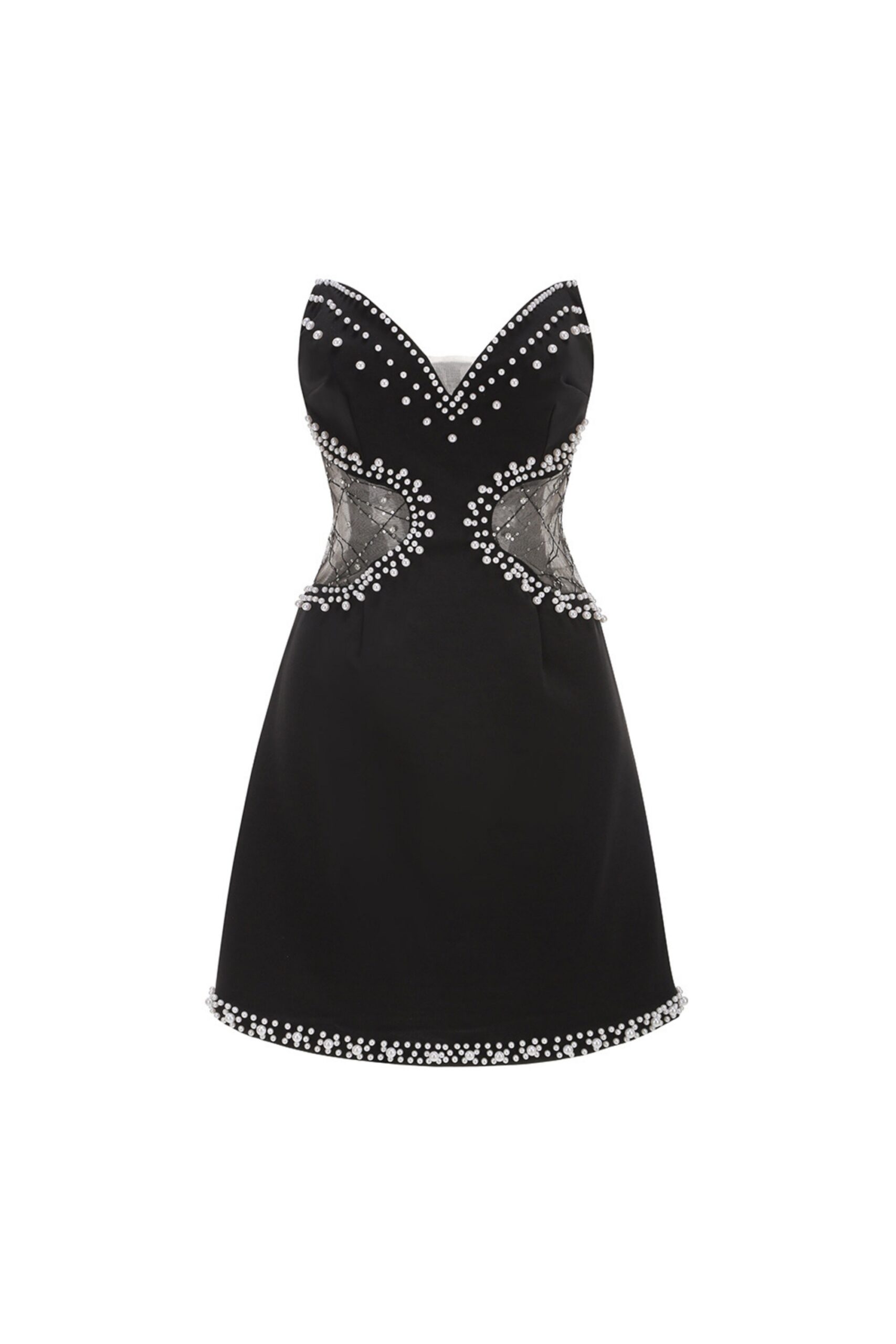 EMBELLISHED BLACK MINI DRESS, COCKTAIL PARTY STYLE
