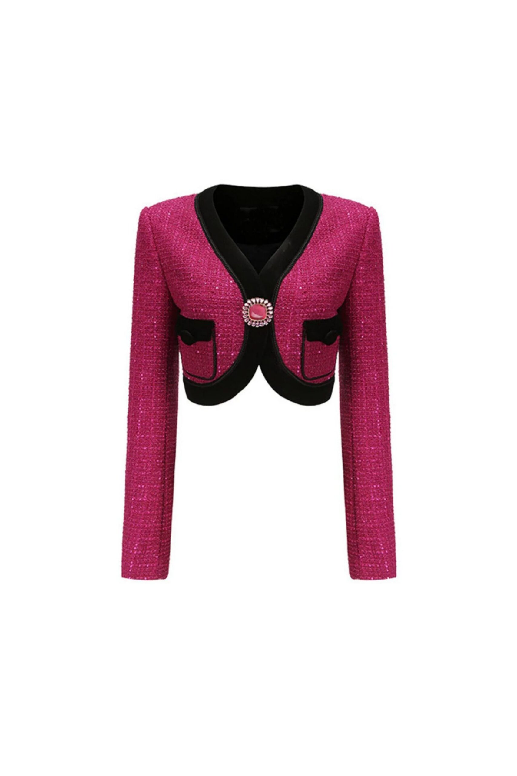 VINTAGE PATCHWORK V-NECK SHORT COAT