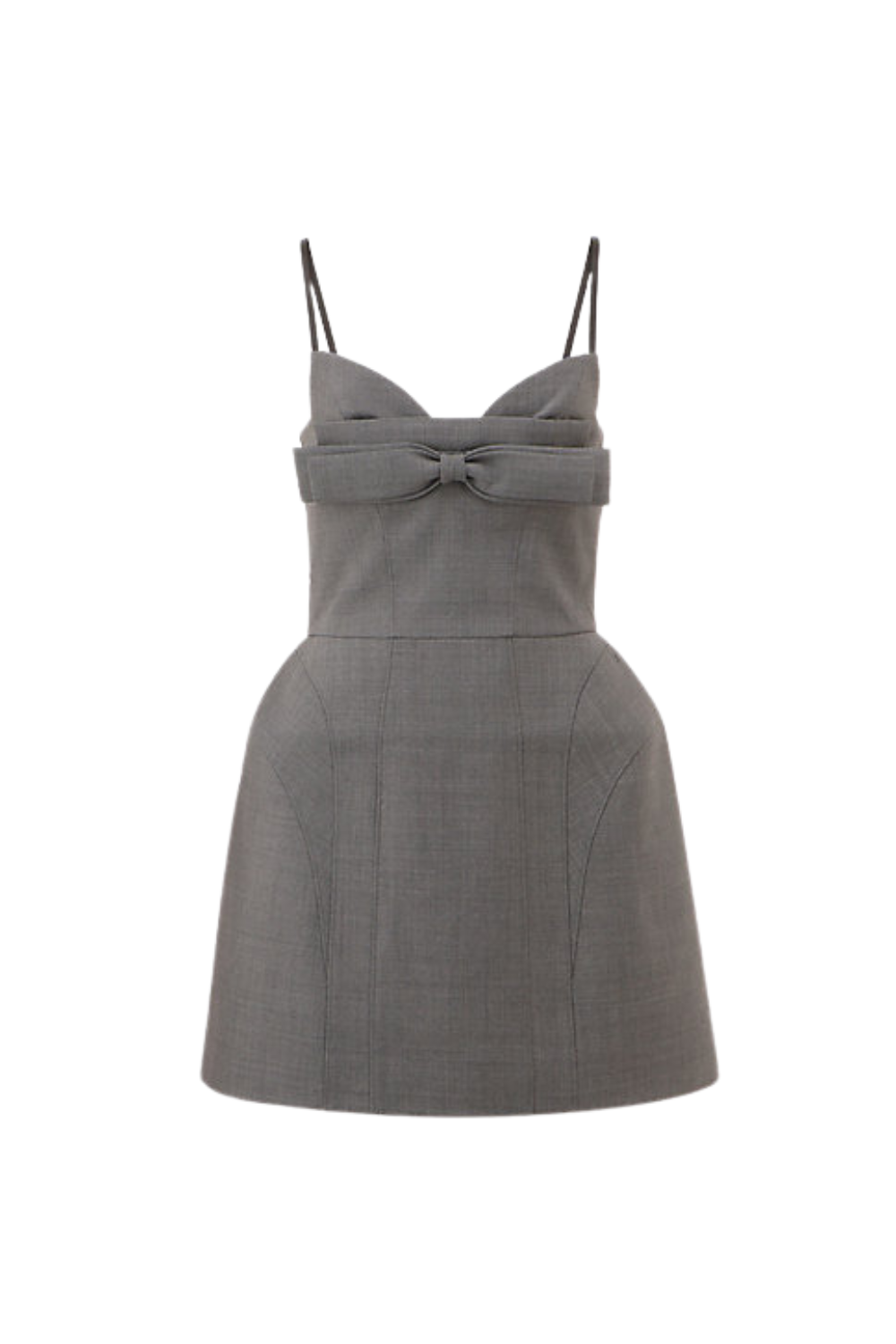ARABELA BOW MINI DRESS GREY COCKTAIL PARTY