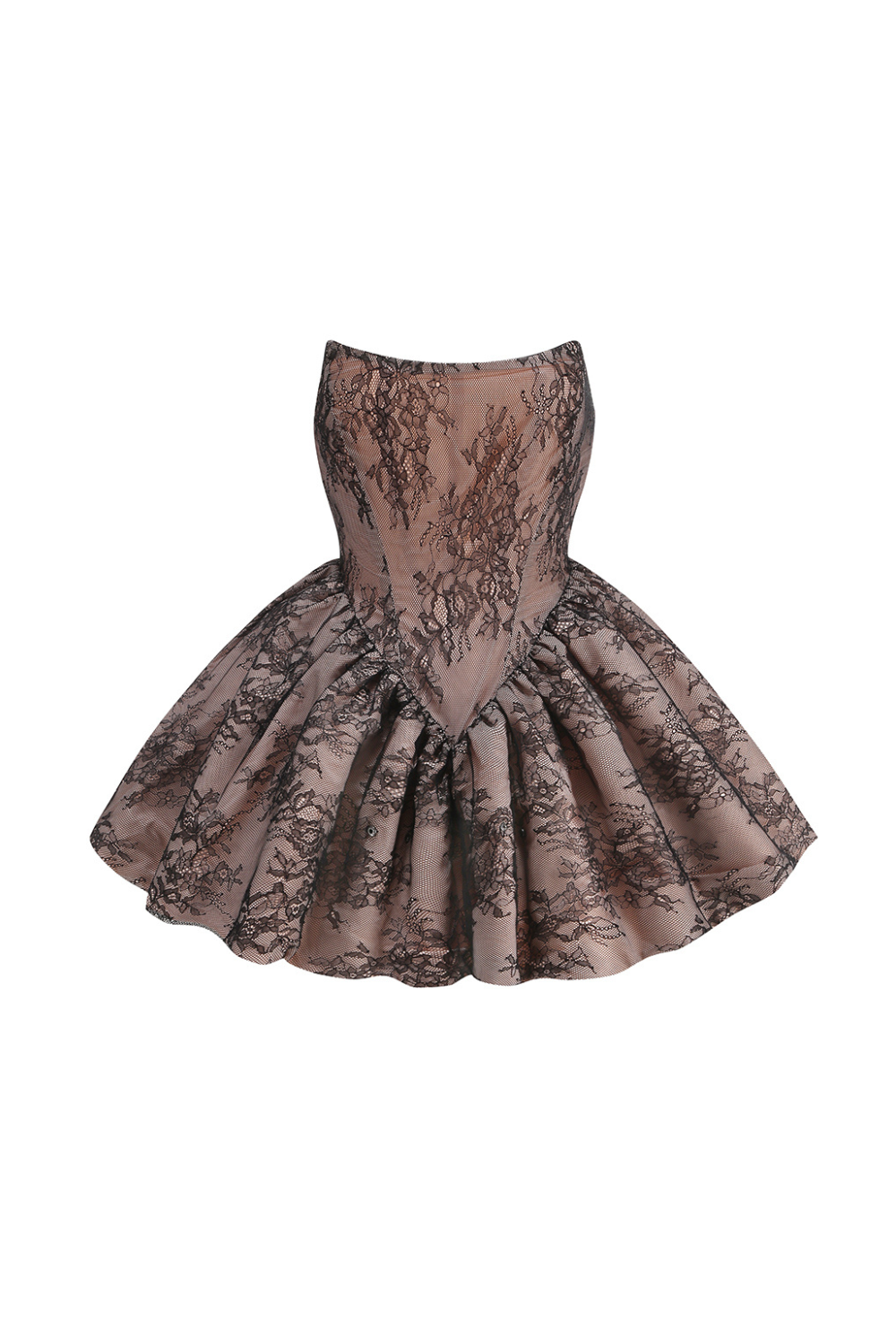6_40c95ec7-17a5-4ece-81f3-106c6de83c71 ORENTHA LACE STRAPLESS PUFF MINI DRESS