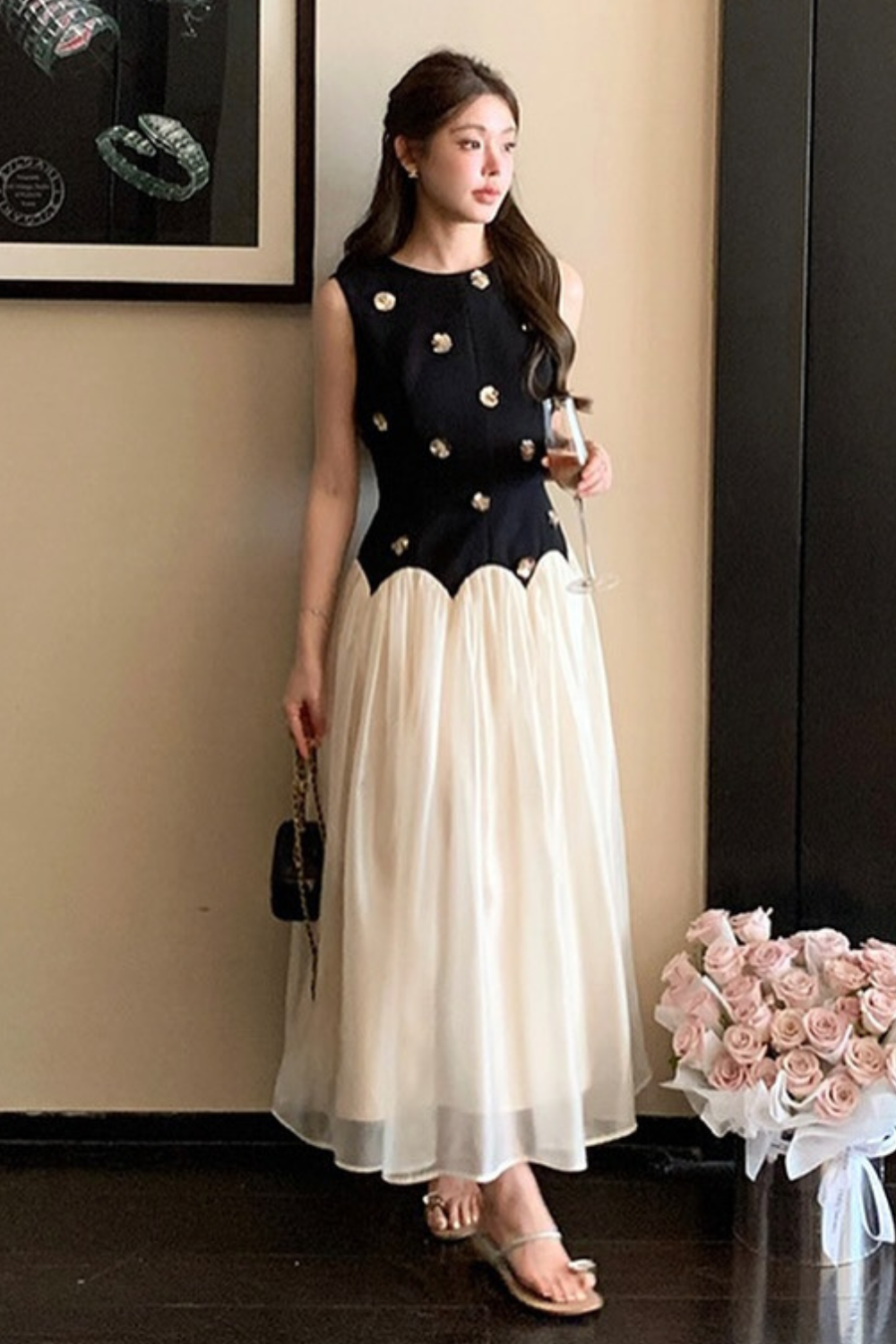 6_42956480-d814-4d7c-a3db-c65d2d3aa5cb STEREOSCOPIC FLORAL SLEEVELESS MESH MIDI DRESS