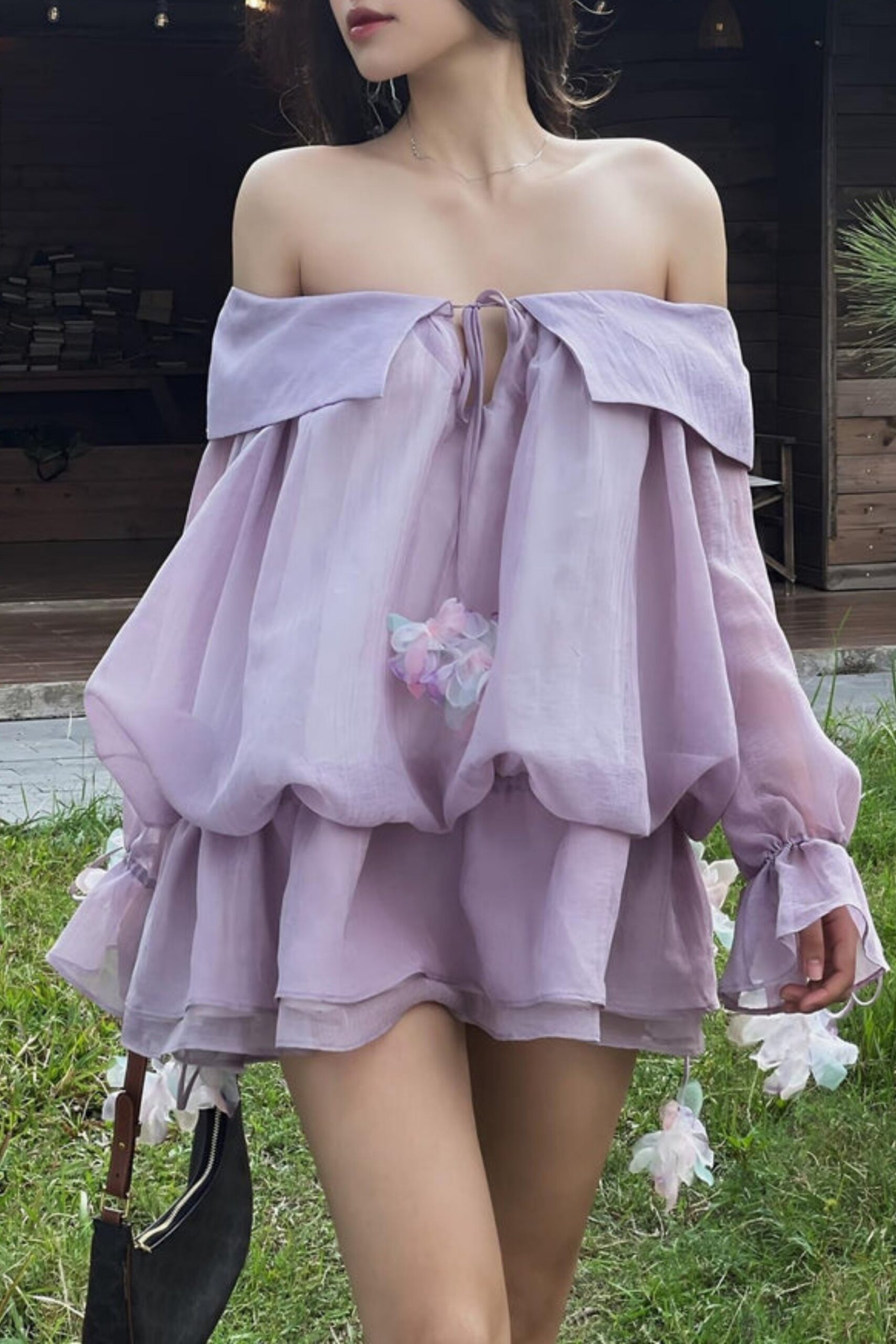 6_51447b2c-cbad-4ce1-ae57-f35eaaf753f6 LACE COLD-SHOULDER PURPLE MINI PARTY DRESS
