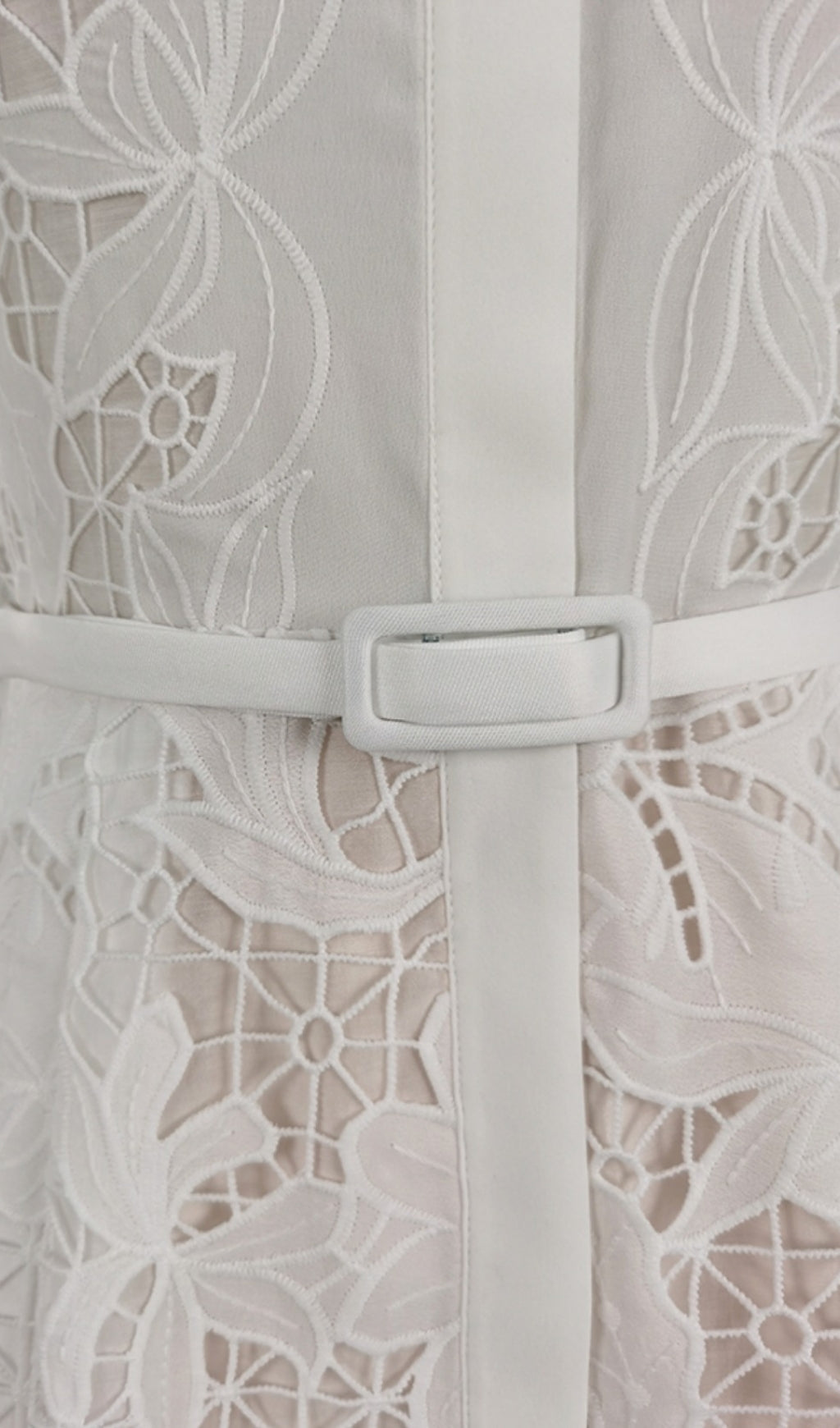 WHITE LACE MIDI DRESS FOR WEDDING GUEST