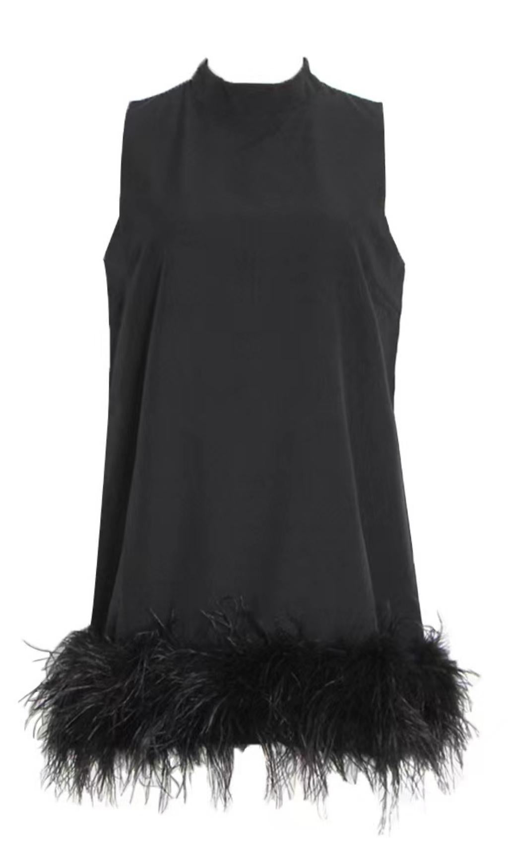 FEATHER MINI DRESS FOR PARTY NIGHT