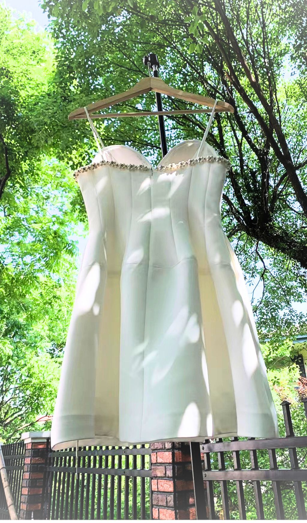 PEARL EMBELLISHED HTM MINI DRESS, WHITE, COCKTAIL
