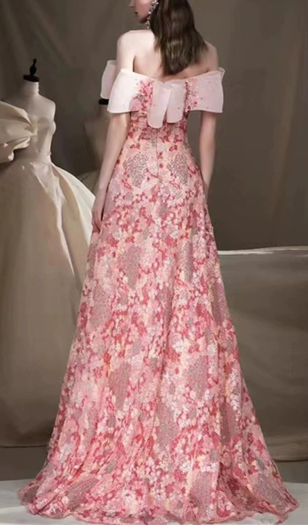 STRAPLESS FLORAL A-LINE MAXI DRESS FOR WEDDING GUEST