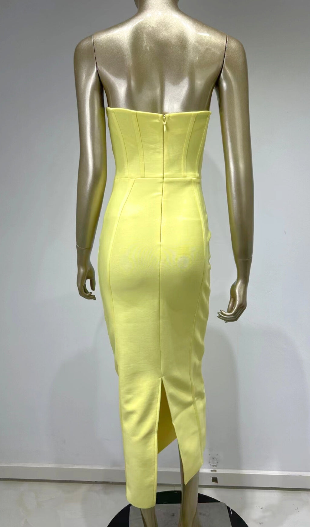 PATCHWORK STRAPLESS BANDAGE DRESS FOR PARTY