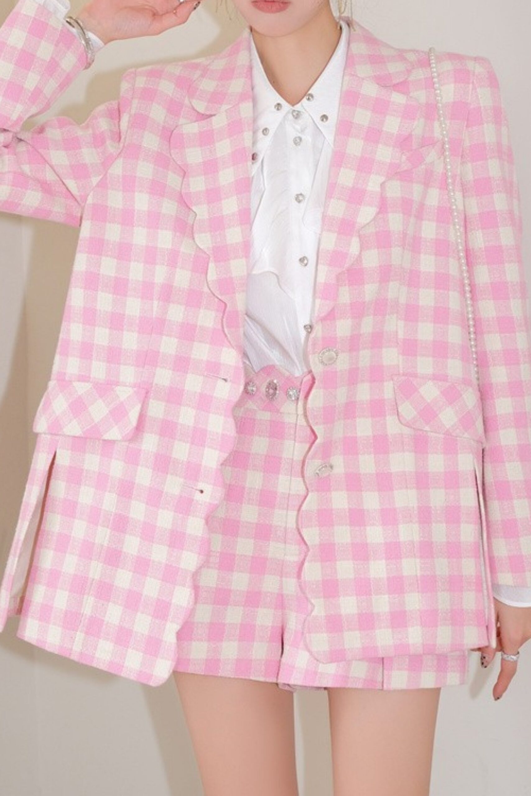 PINK TWEED MINI DRESS FOR PARTY